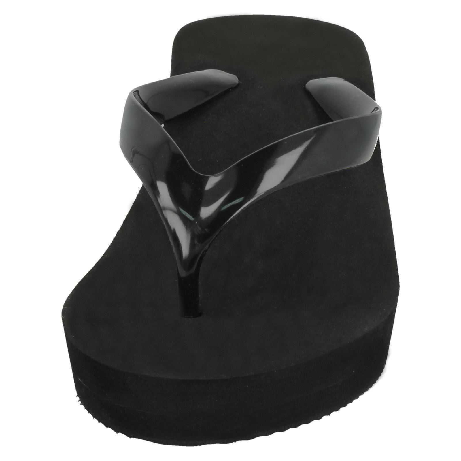 Ladies Spot On Wedged Flip Flops 'F1R0844' - Picture 7 of 19