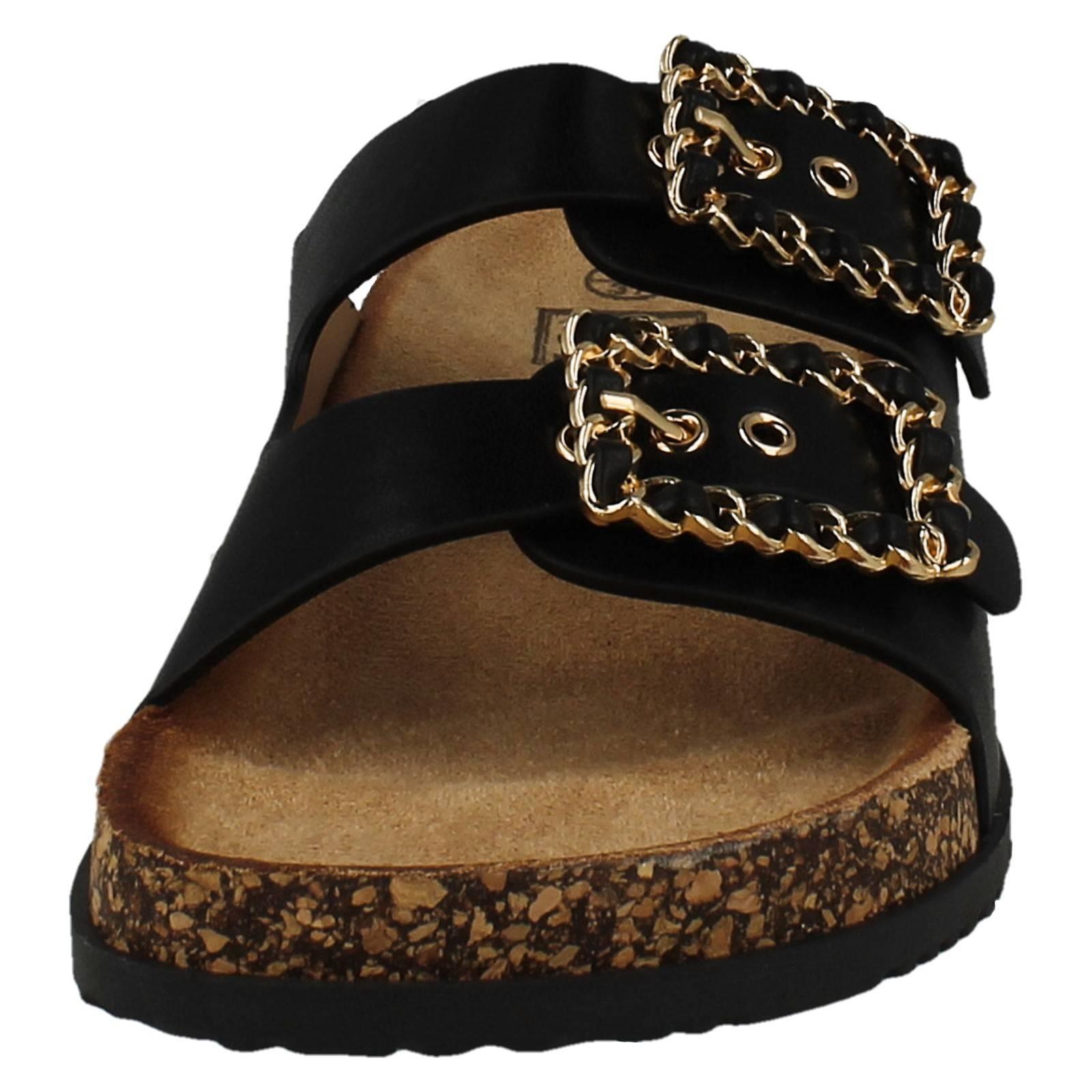 Ladies Down To Earth Chain Buckle Sandals F00450 - Picture 9 of 10