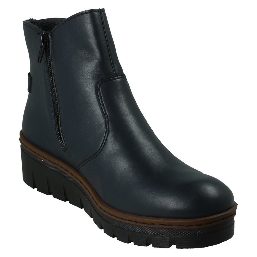 Ladies Rieker Fleece Lined Zip Up Casual Winter Ankle Boots: X9164 - Picture 8 of 10