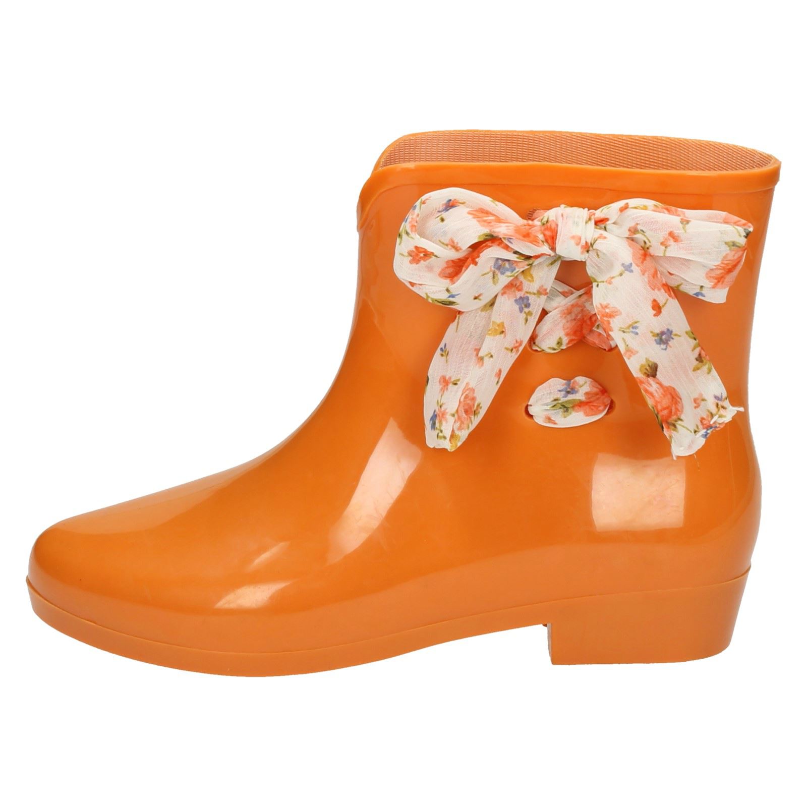 Ladies Spot On Tied Bow Detail Ankle 'Wellington Boots' - Picture 21 of 46
