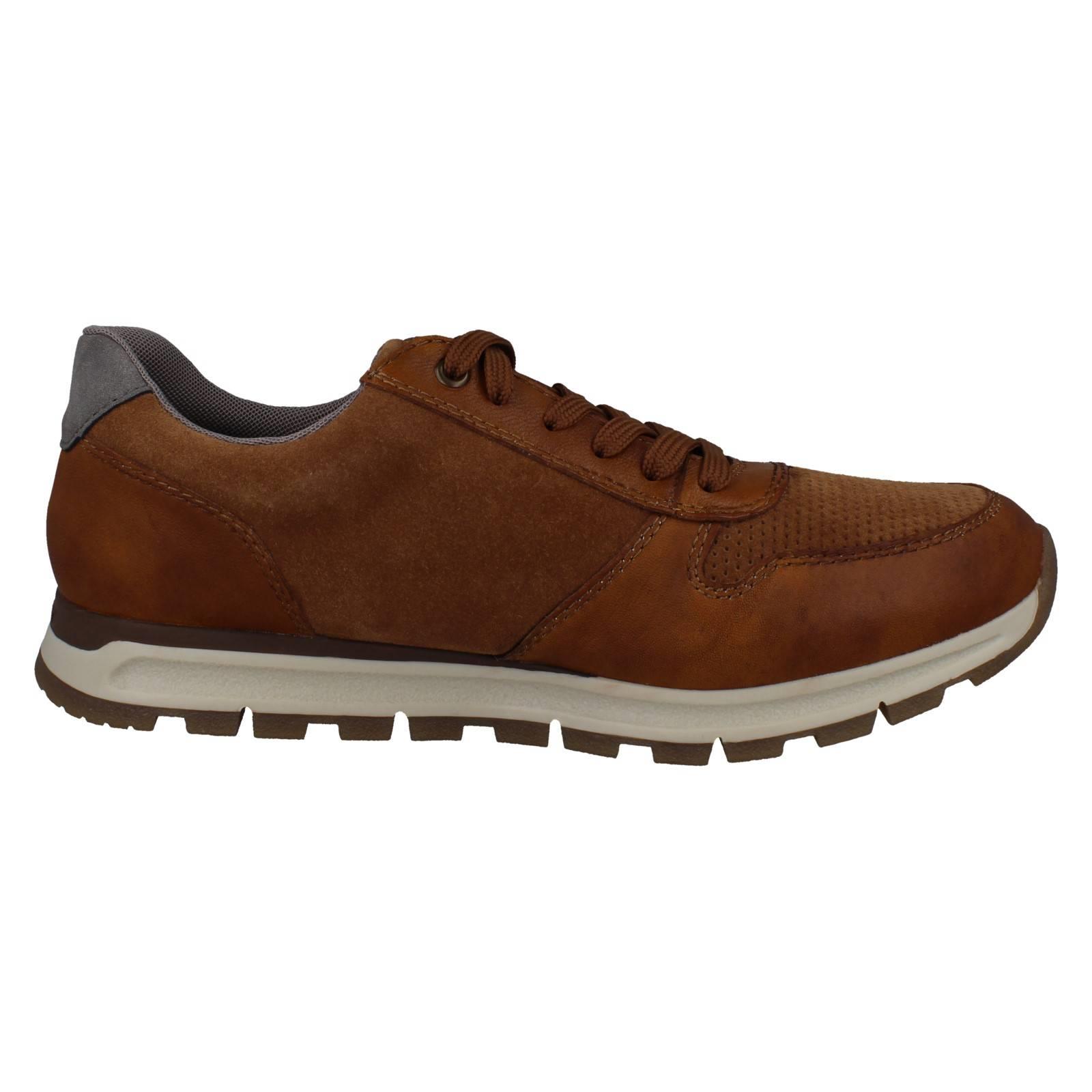 Mens Rieker Smart Casual Leather Lace/Zip Shoes Removable Insole *B0505* - Picture 7 of 10