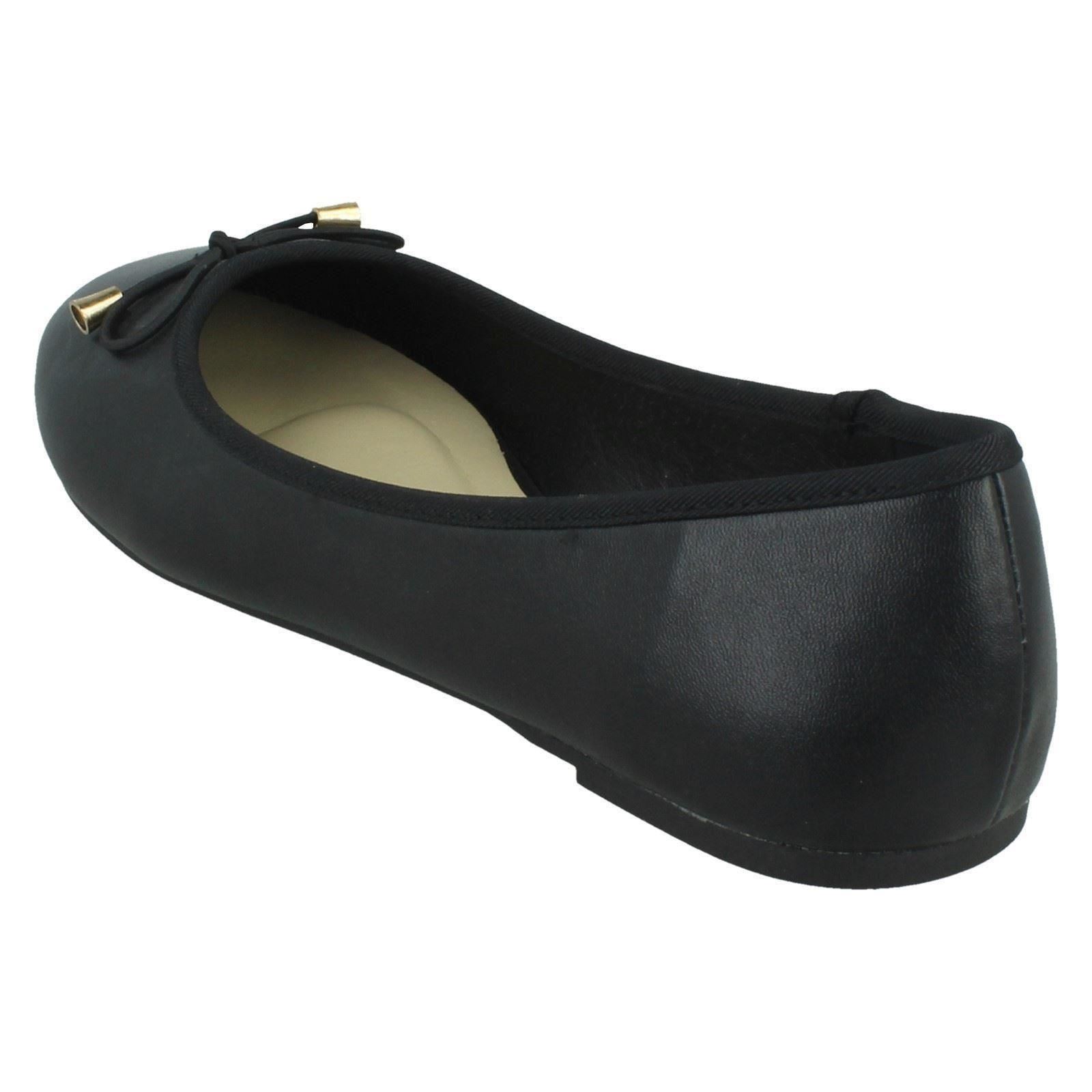 Ladies Spot On Bow Trim Ballerina Shoes - Picture 24 of 37