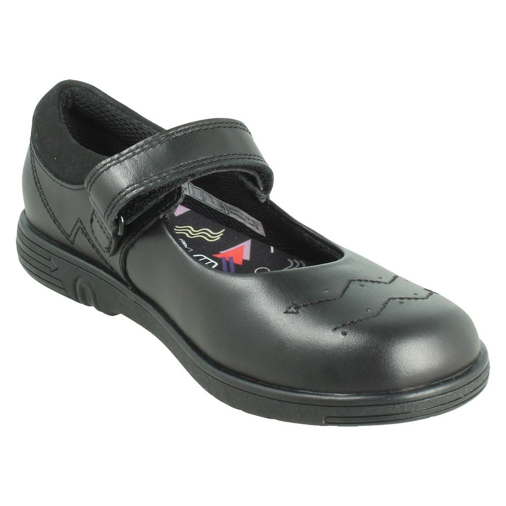 Niñas Clarks Cuero/Patente Estilo Mary Jane Zapatos Escolares "Jazzy Jig K" - Imagen 8 de 19