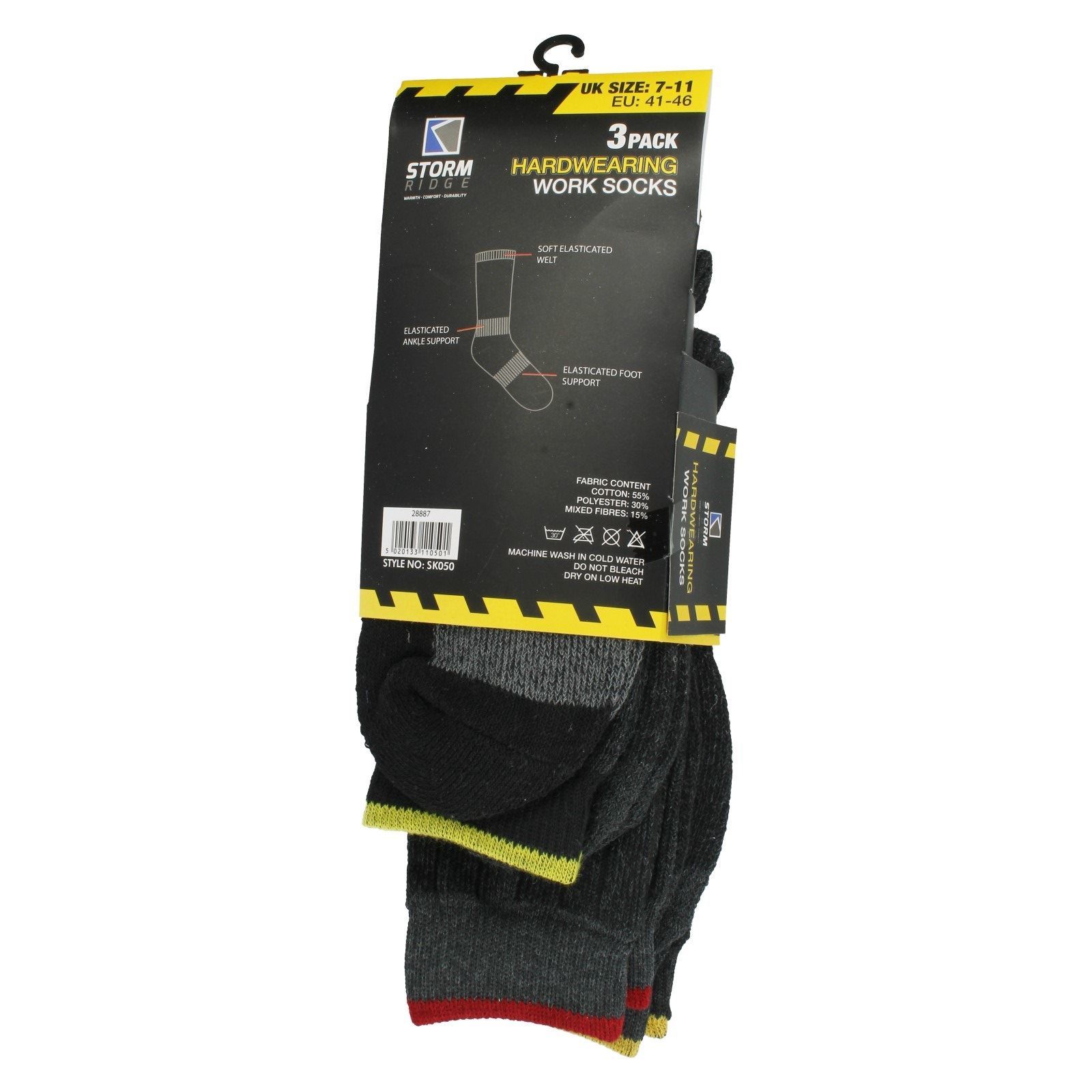 "Paquete de 3 calcetines de trabajo resistentes para hombre ""SK050"" - Imagen 5 de 5