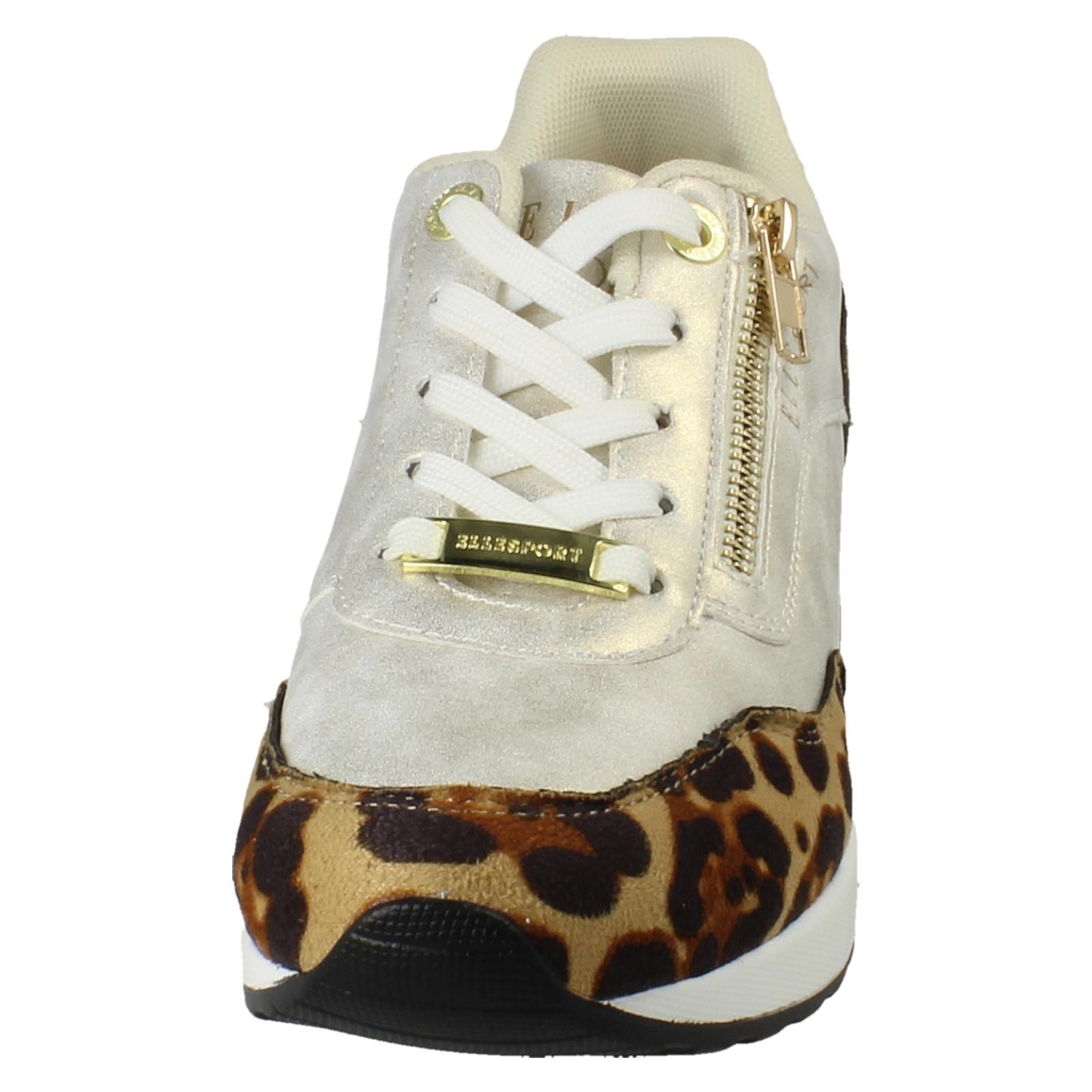 Zapatillas Casual De Cuña Con Cordones De Leopardo Para Dama Elle Sport "F7R316" - Imagen 9 de 10