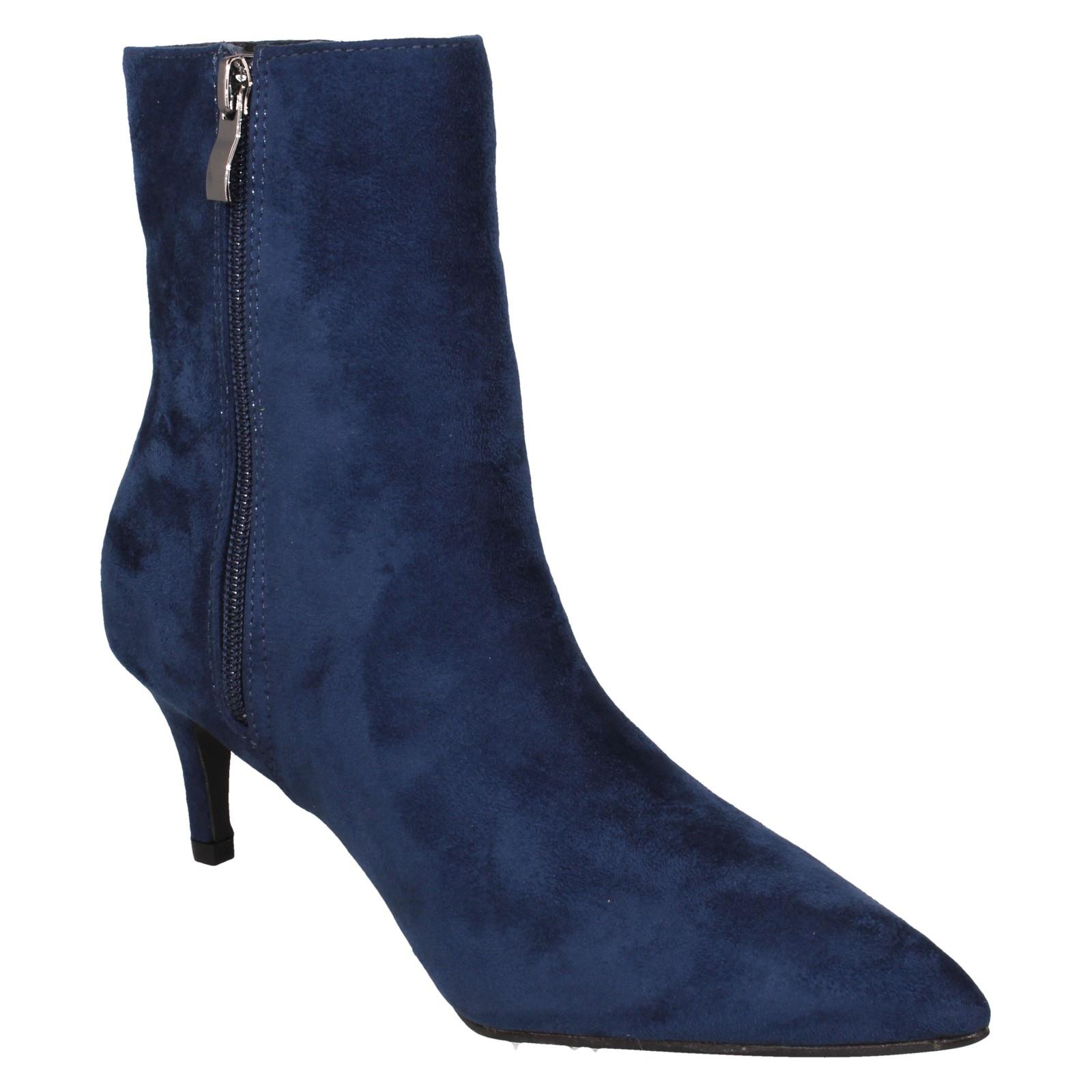 Ladies Collection Mid Heel Pointed Toe Ankle Boots 'F5R1222' - Picture 17 of 19