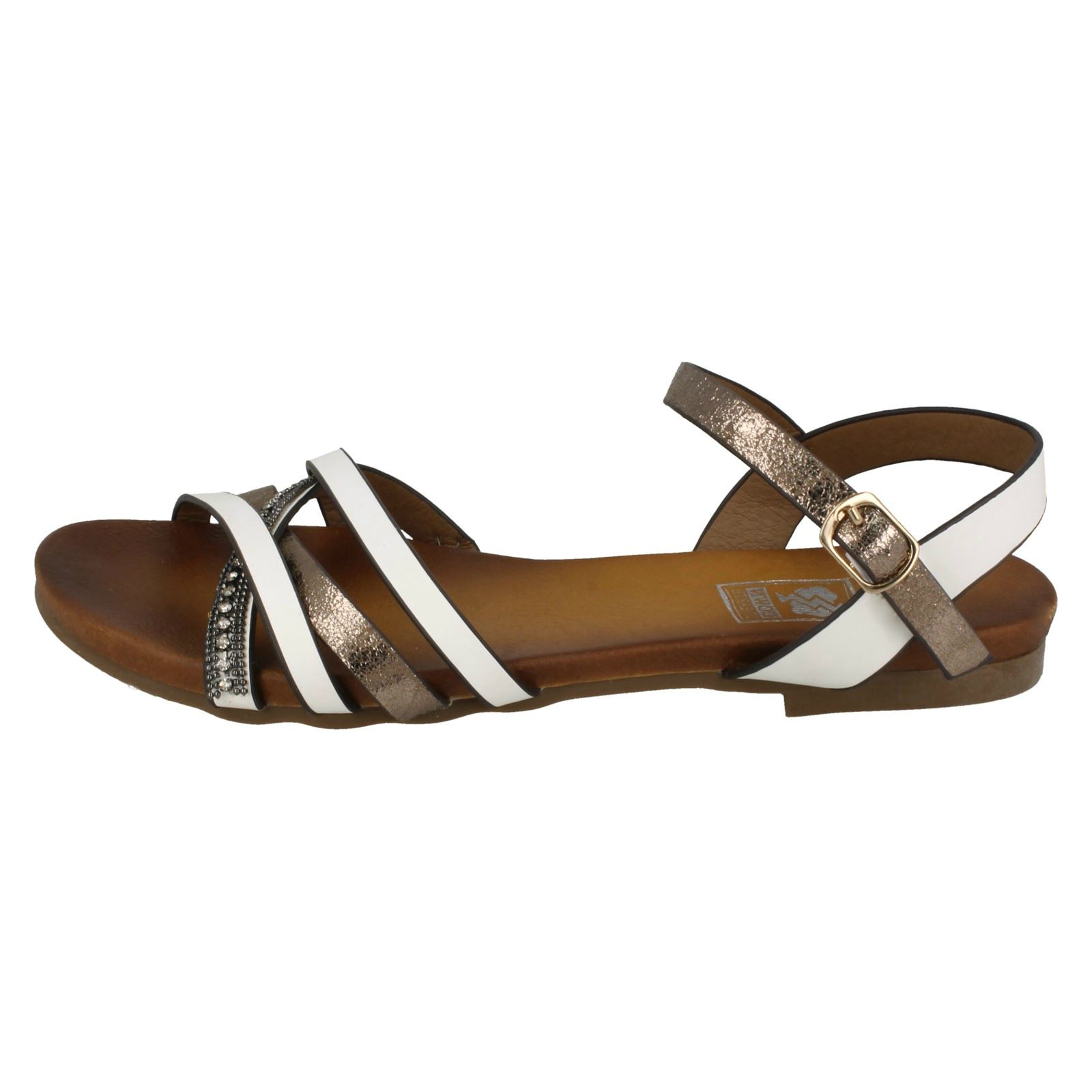 Ladies Down To Earth Flat Beaded Vamp Sandals - Picture 21 of 28
