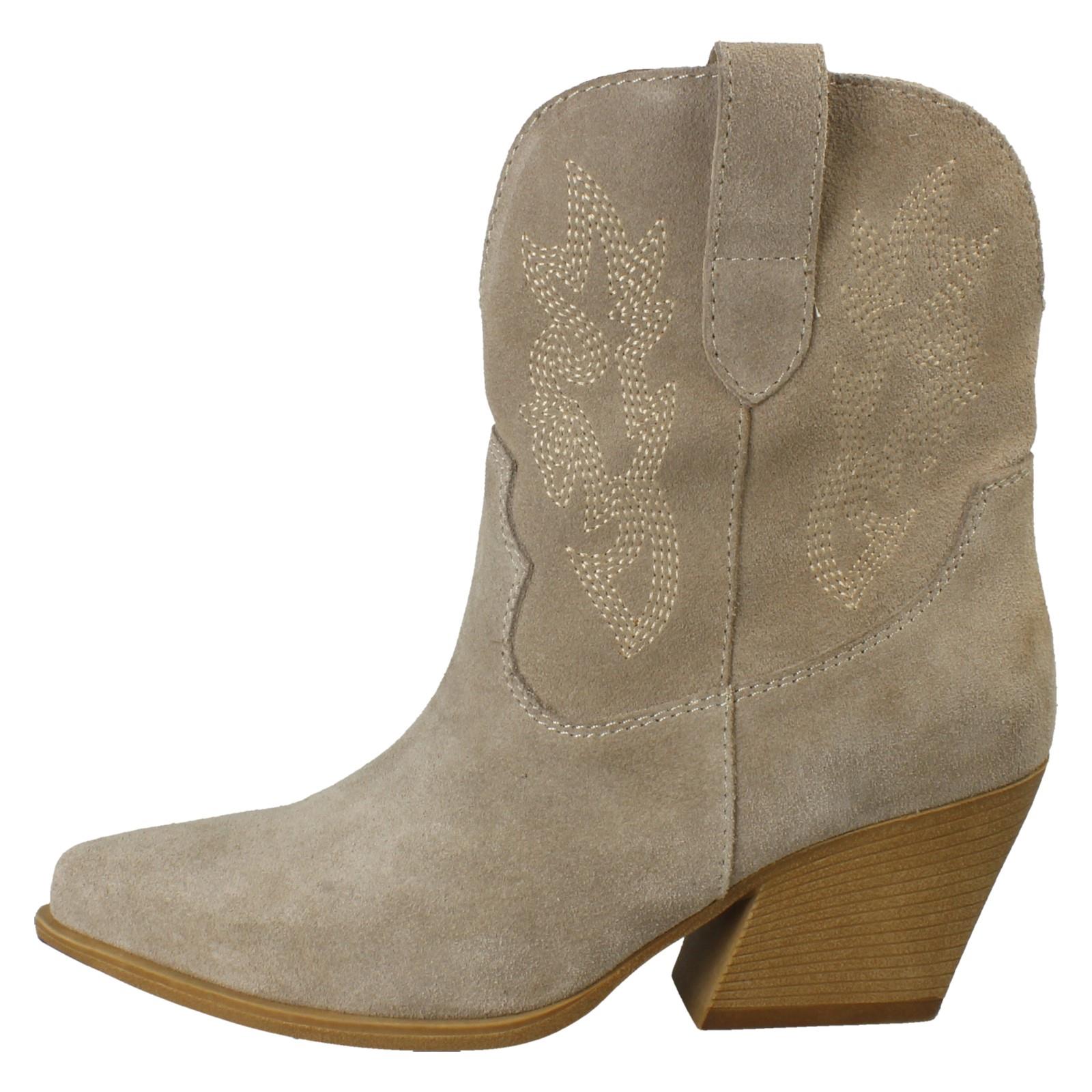 Ladies Spot On Leather Slip On Cowboy Boots F5R1248 - Picture 12 of 28