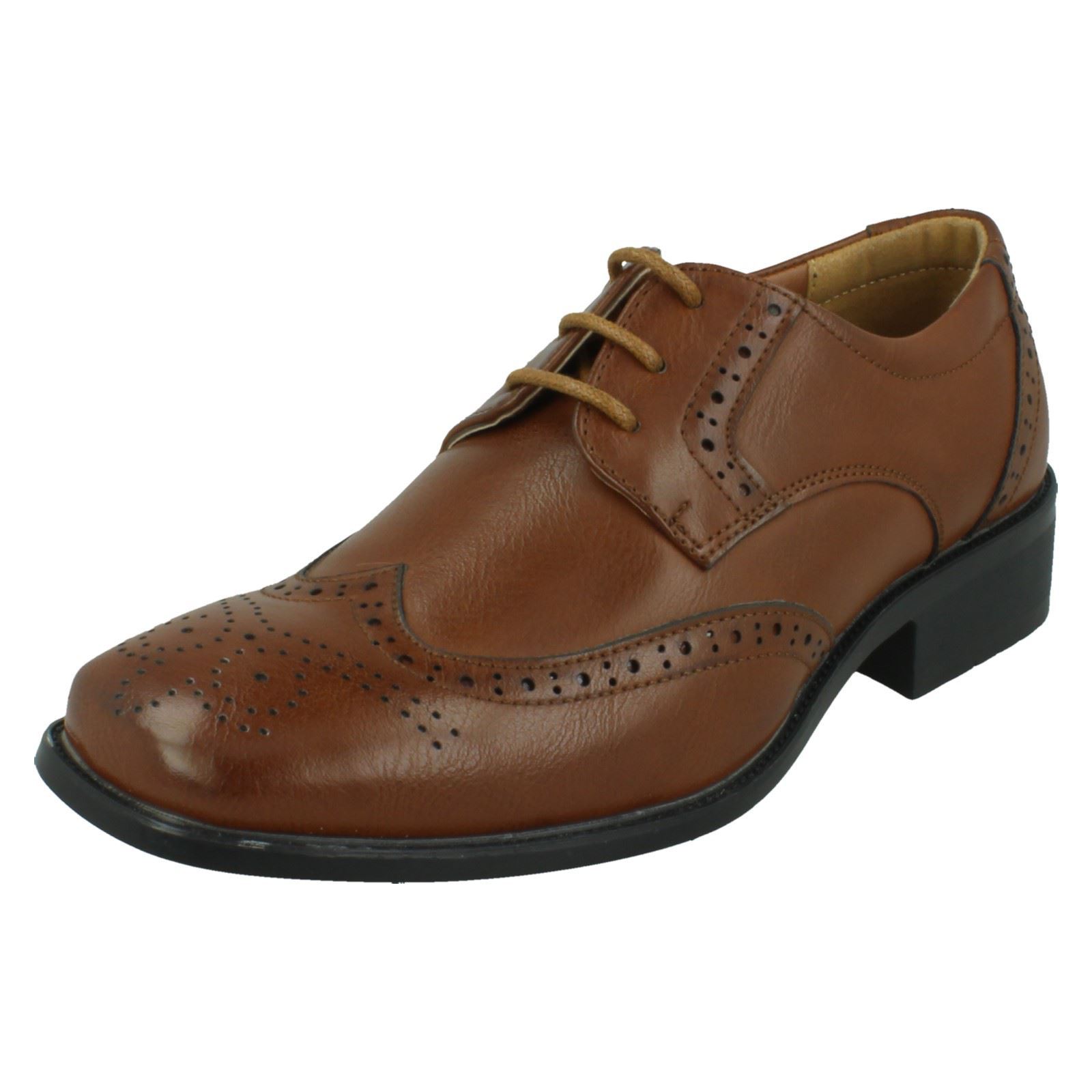 Boys Spot On Low Heel Lace Up Brogue School Shoes N1R156 - Picture 12 of 19