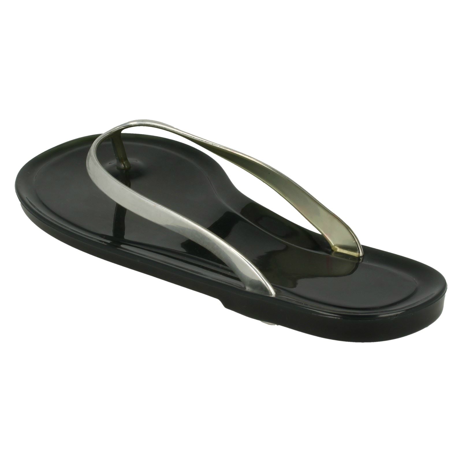 Damen Spot On flache metallische Zehenstegsandalen *Gelee * - Bild 15 von 28