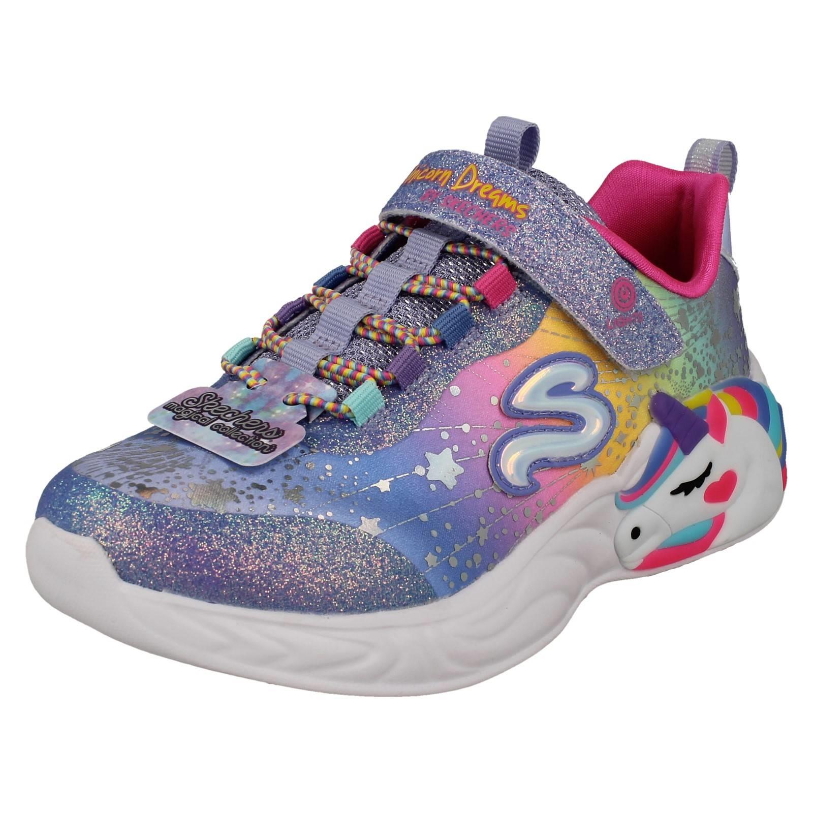 Mädchen Skechers Einhorn Träume 302311 Leuchtende Turnschuhe