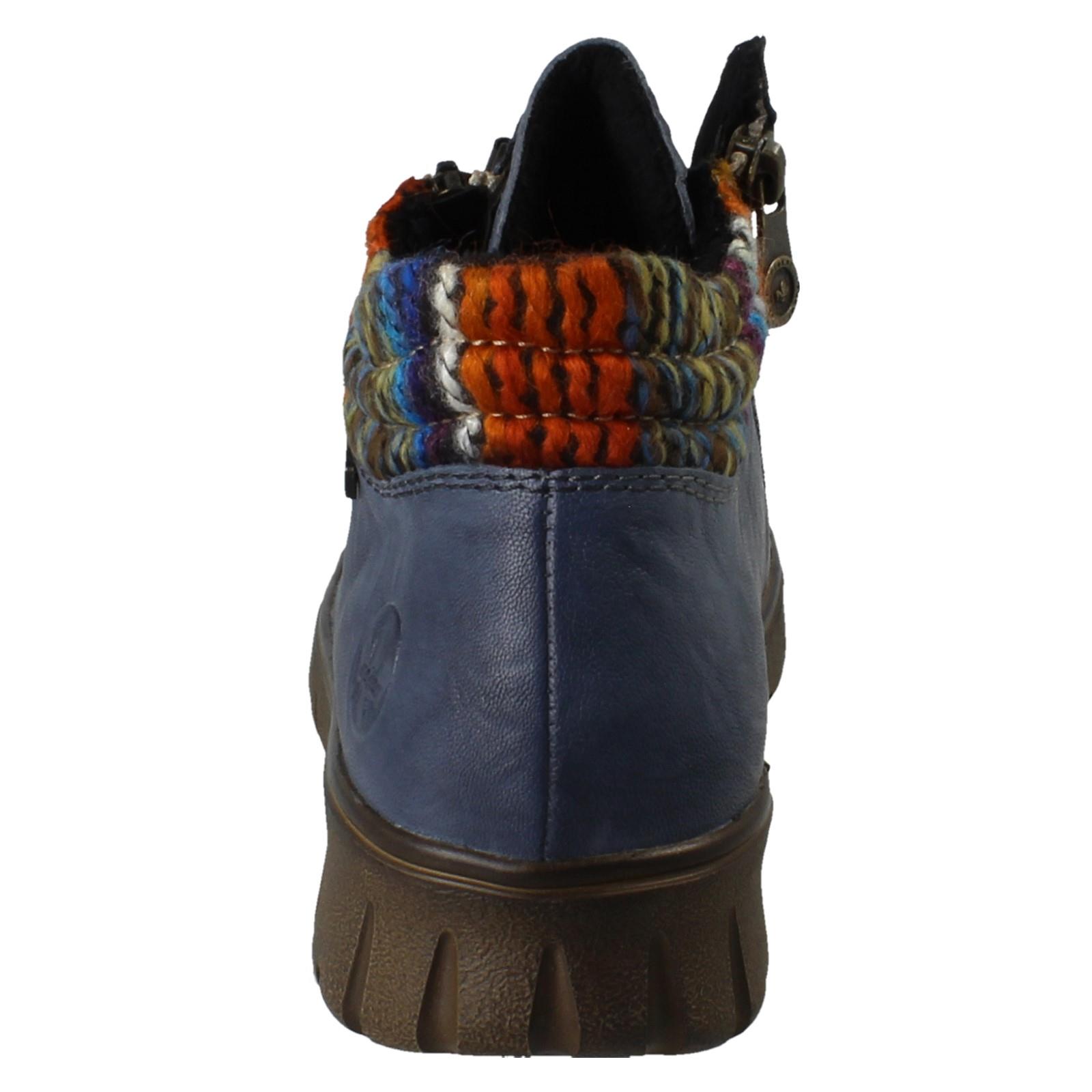 Donna Rieker Tex Pelle Largo Fit Zip Doppia Foderato Stivali Caviglia N1305 - Picture 5 of 19
