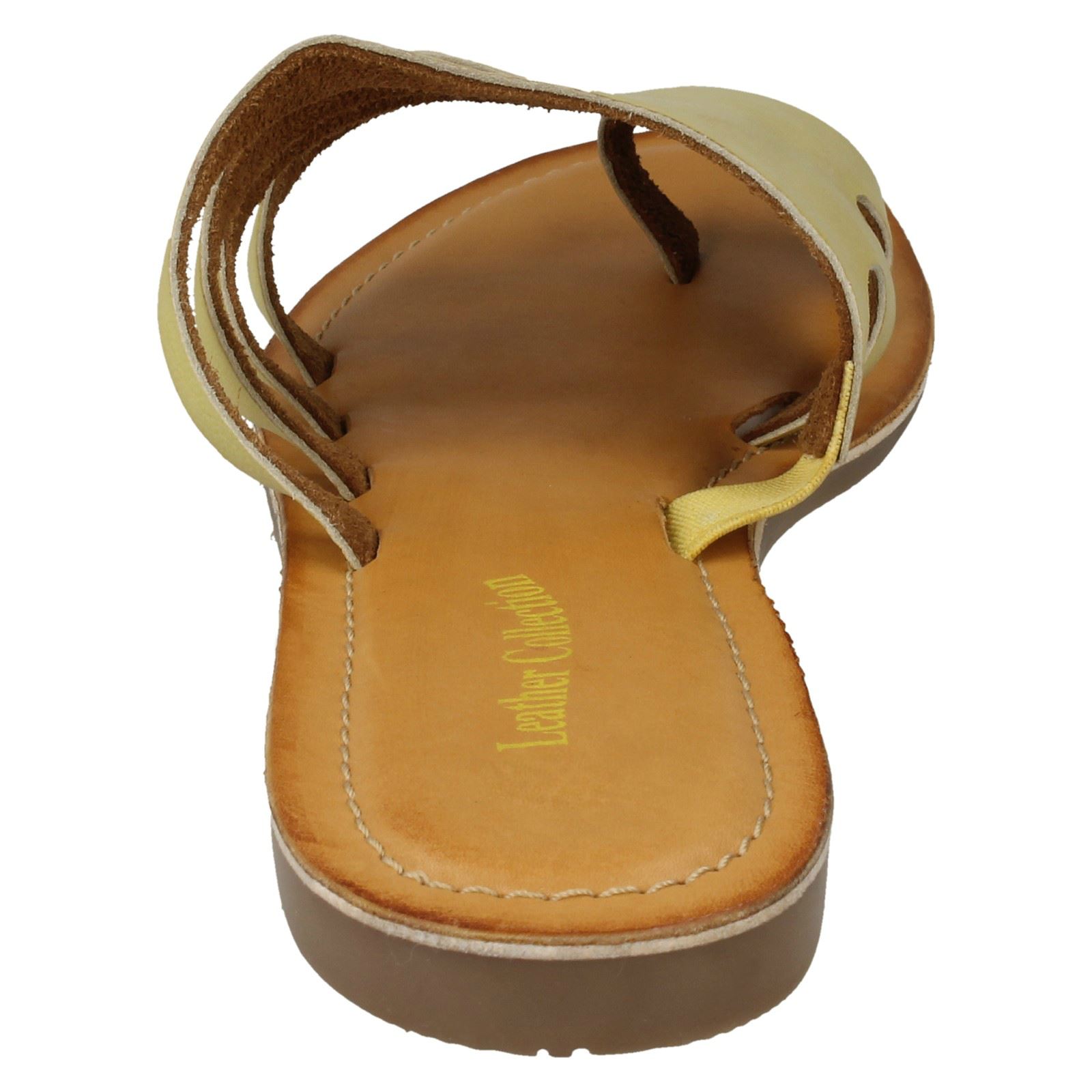 Damen Leder Kollektion Slipper Flache Riemchen Sandalen - Bild 44 von 46