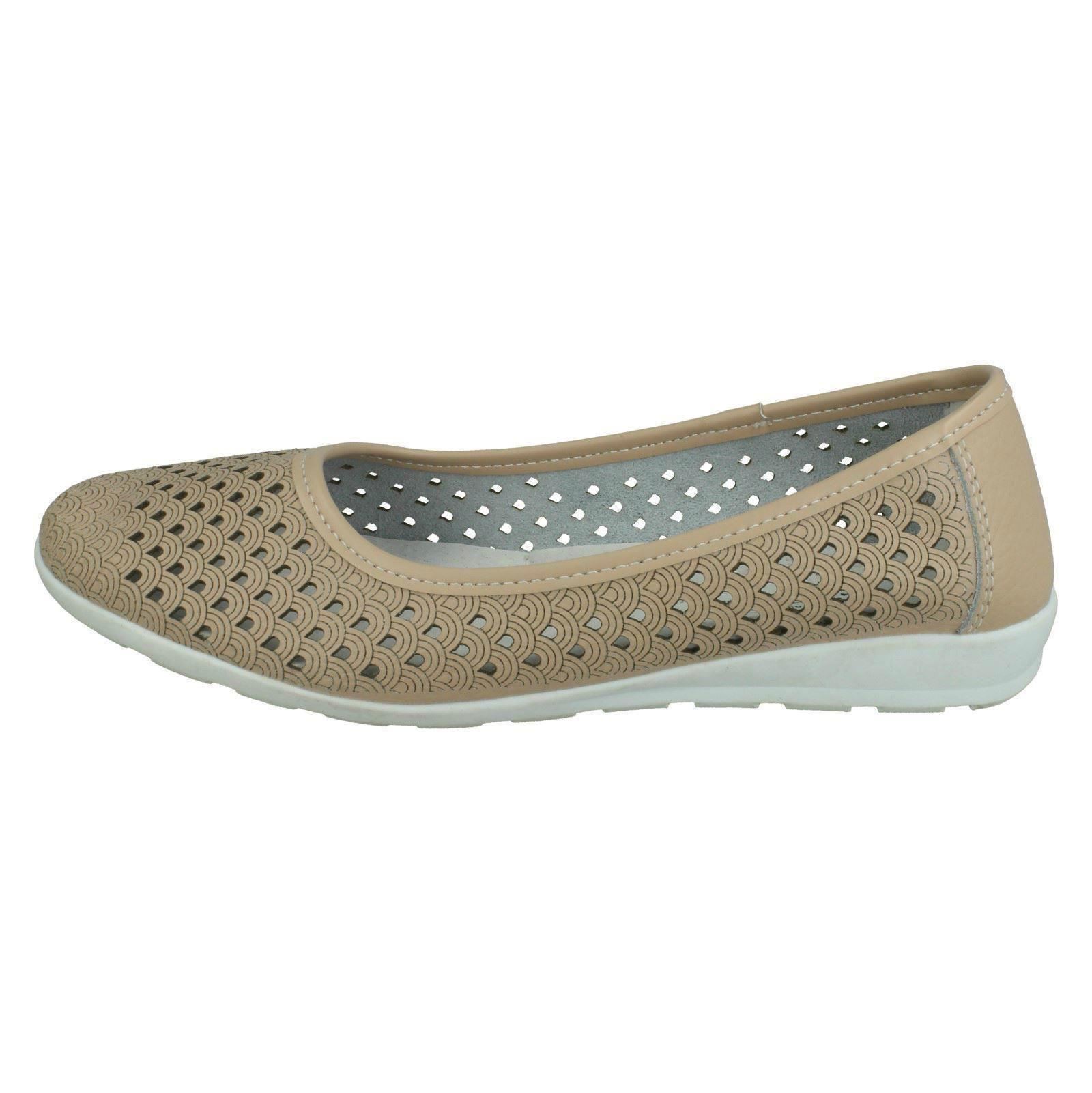 Ladies Eaze Synthetic Slip On Casual Ballerina Shoes - Picture 27 of 47