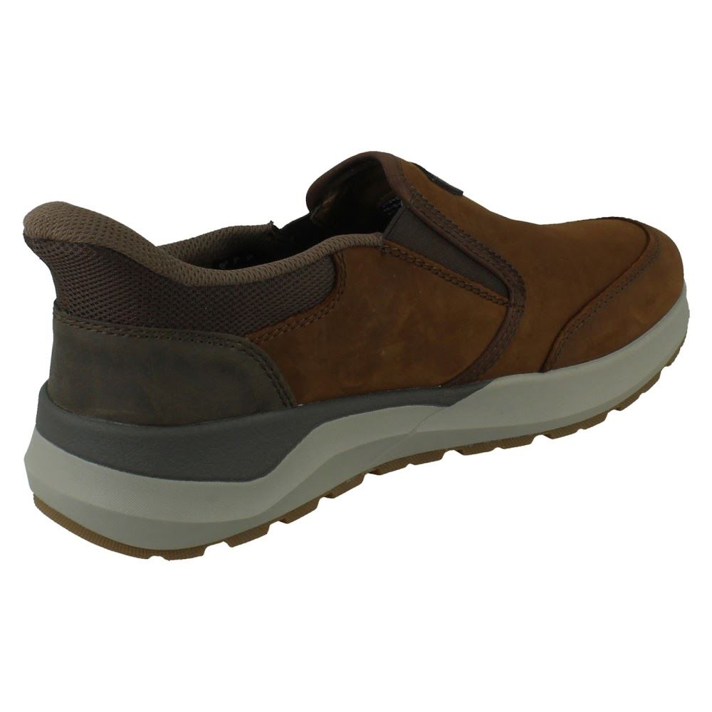 Mens Rieker-Tex Leather Ready To Go Slip On Heels Casual Loafer Shoes *06052* - Picture 6 of 10