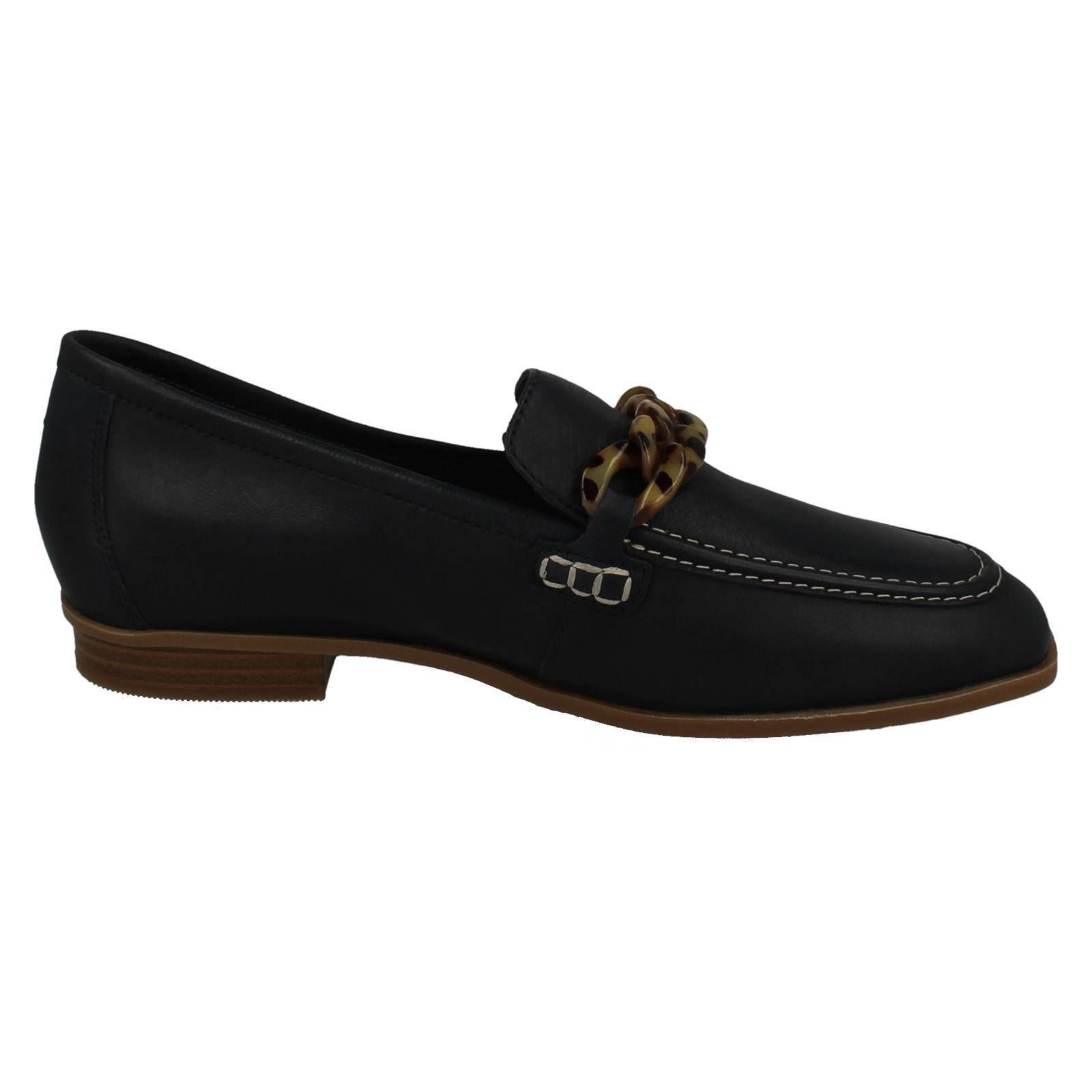 Mujer Clarks Cuero Suave Punta Cuadrada Mocasines Estilo Smart Zapatos: Sarafyna - Picture 25 of 55