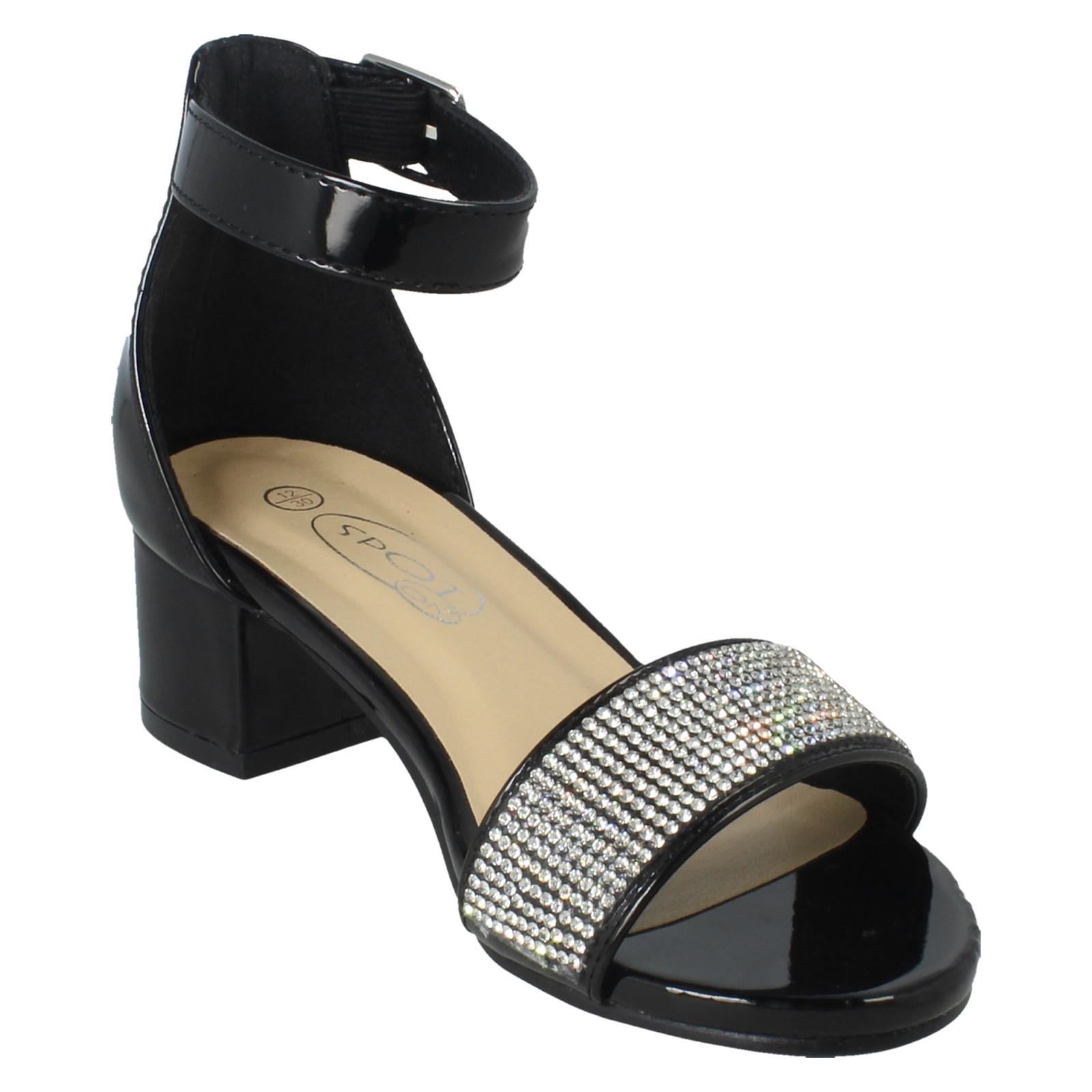 Girls Spot On Formal Heeled Sandals H1R126 - Picture 8 of 19