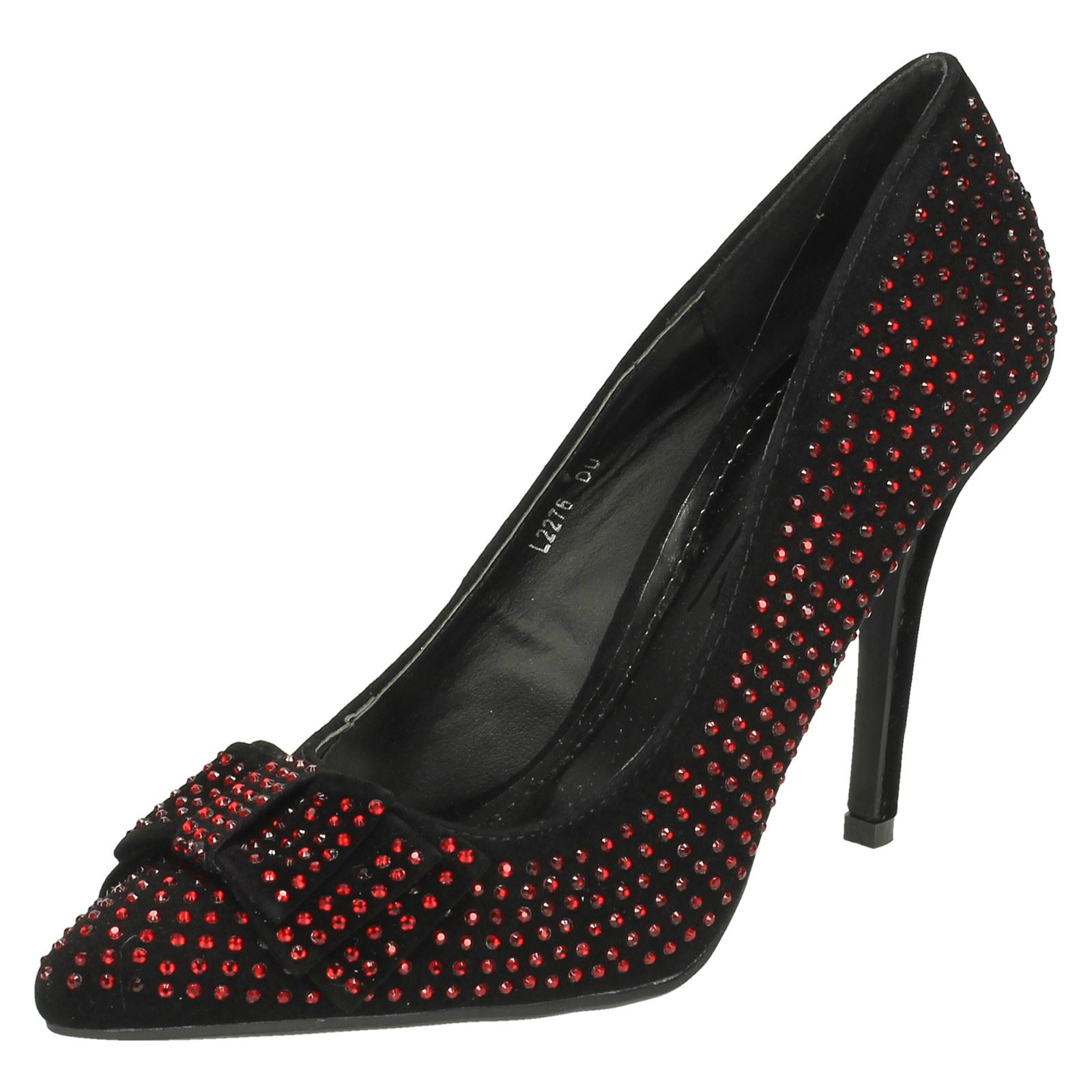 Anne Michelle Ladies Diamante Bow Detail Party Shoes - Picture 20 of 28
