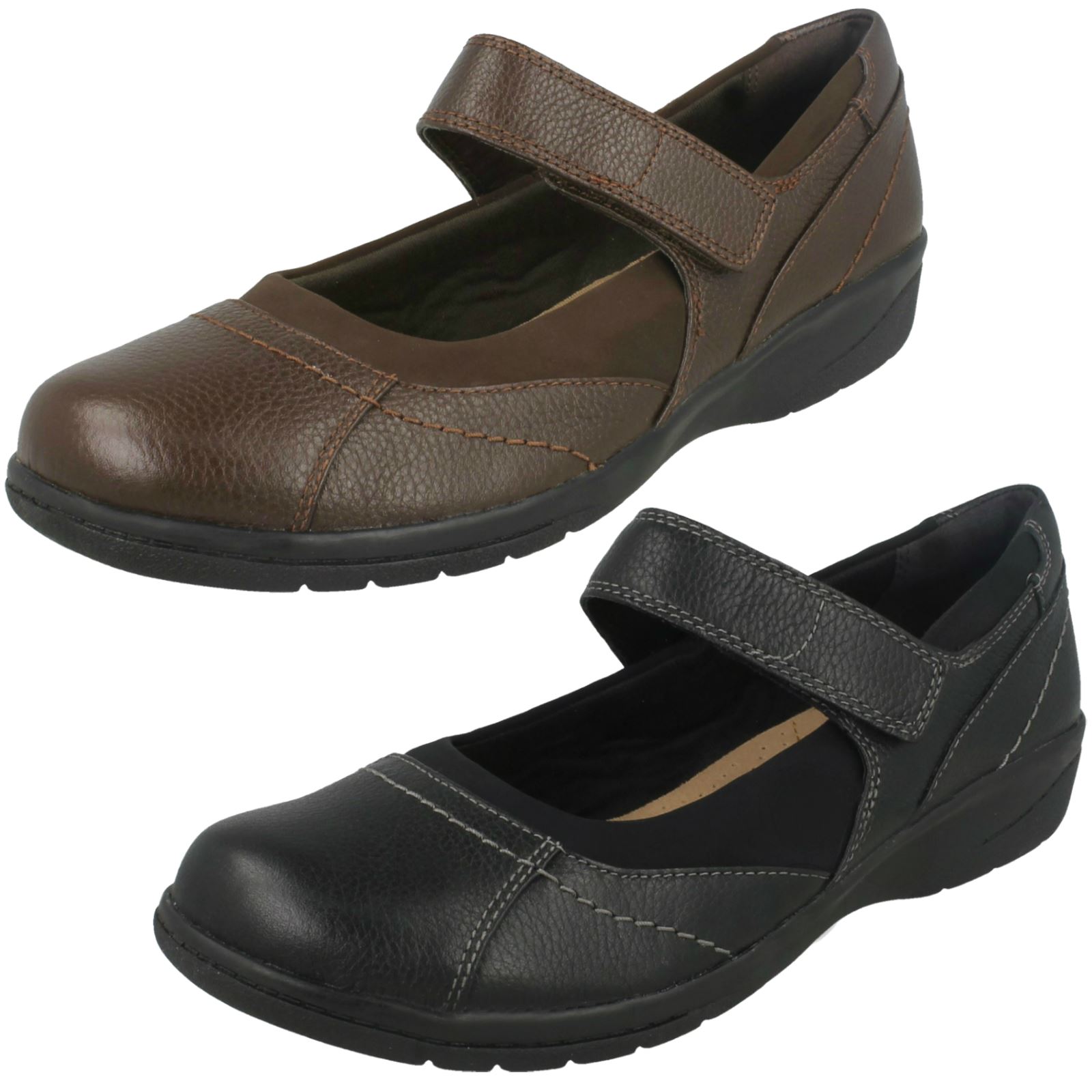 Ladies Clarks Hook And Loop Shoes Cheyn Web