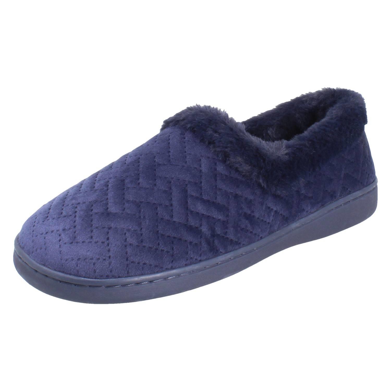 Ladies Clarks Wide Fitting Faux-Fur Woven Quilted Textile Slippers *Twyla Star* - Picture 11 of 19