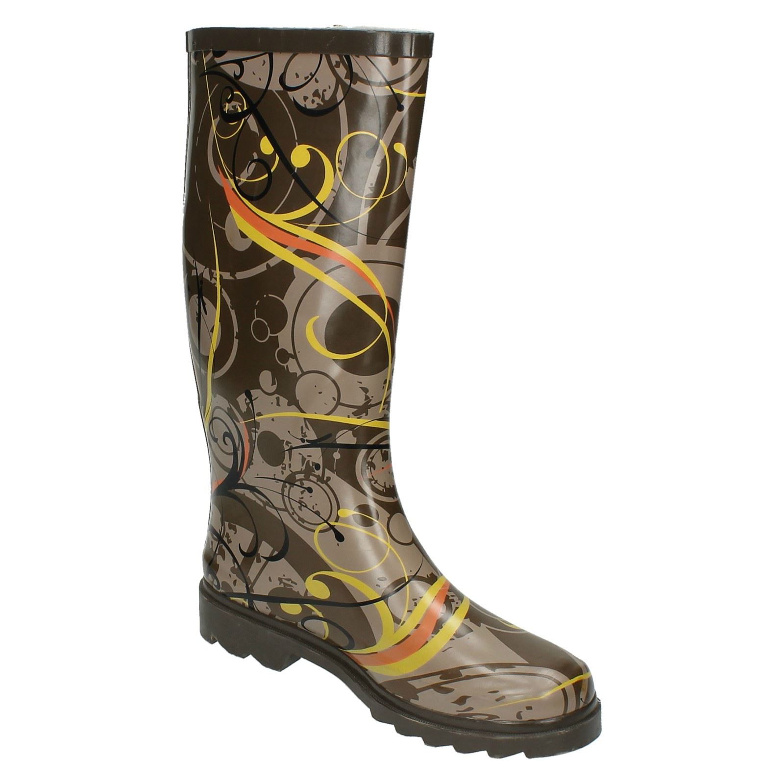 Ladies Spot On Swirls Design 'Wellington Boots' - Picture 8 of 10