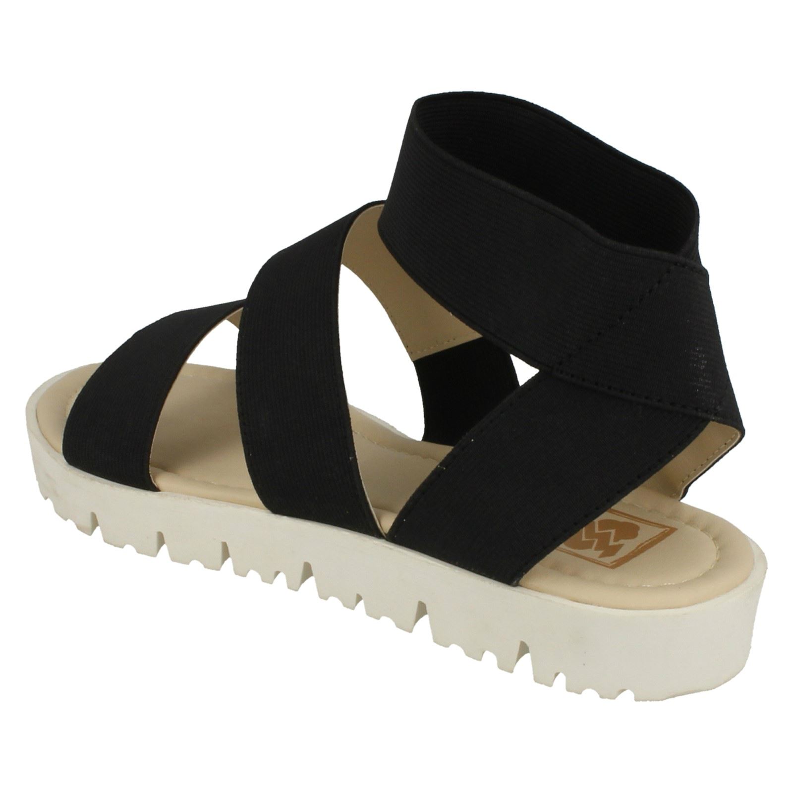 Ladies Elasticated Flat Sandals *Down To Earth* | eBay