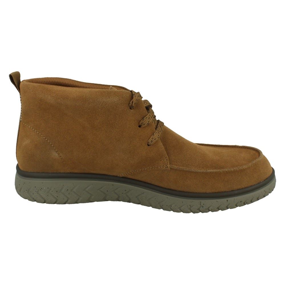 Mens Clarks Suede Leather Moccasin Lace Up Smart Casual Boots: RelaxLite Moc - Picture 16 of 19