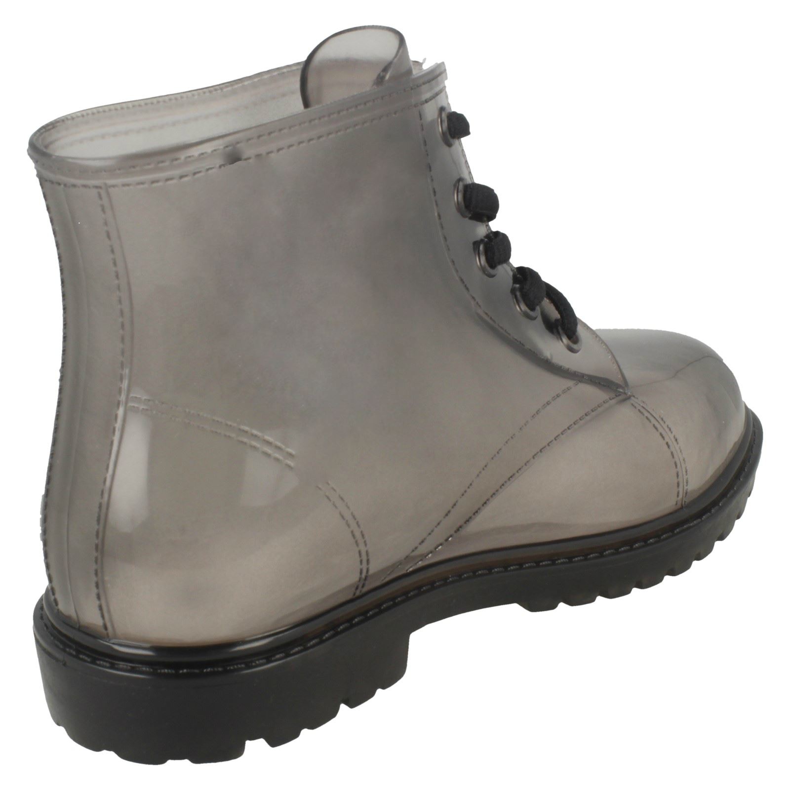 Girls Spot On Lace Up Jelly Look Wellington Boot - Picture 40 of 46