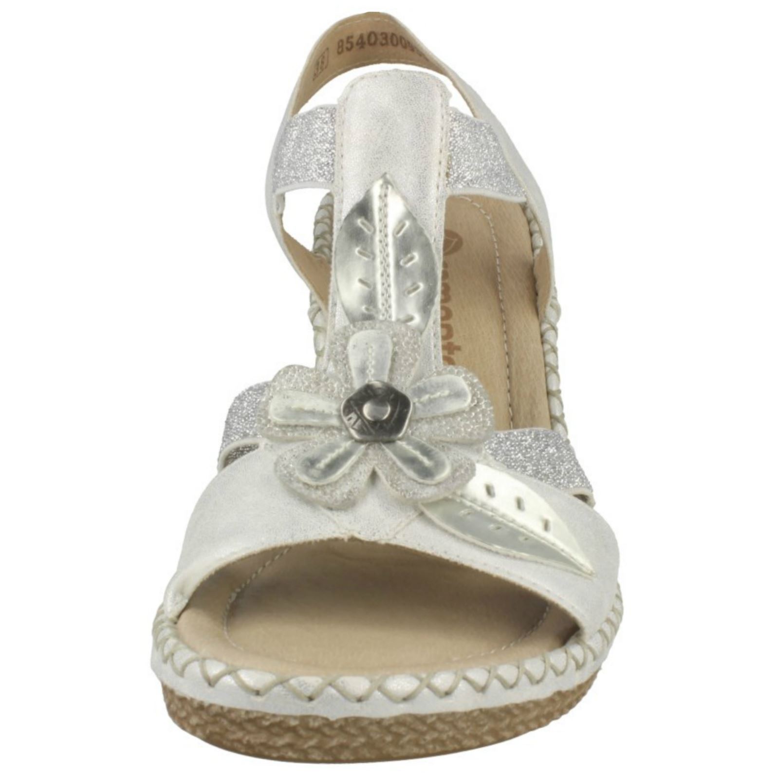 Remonte con Ladies Slip zeppa Casual D6737 Sandali bianco On SxqadT6