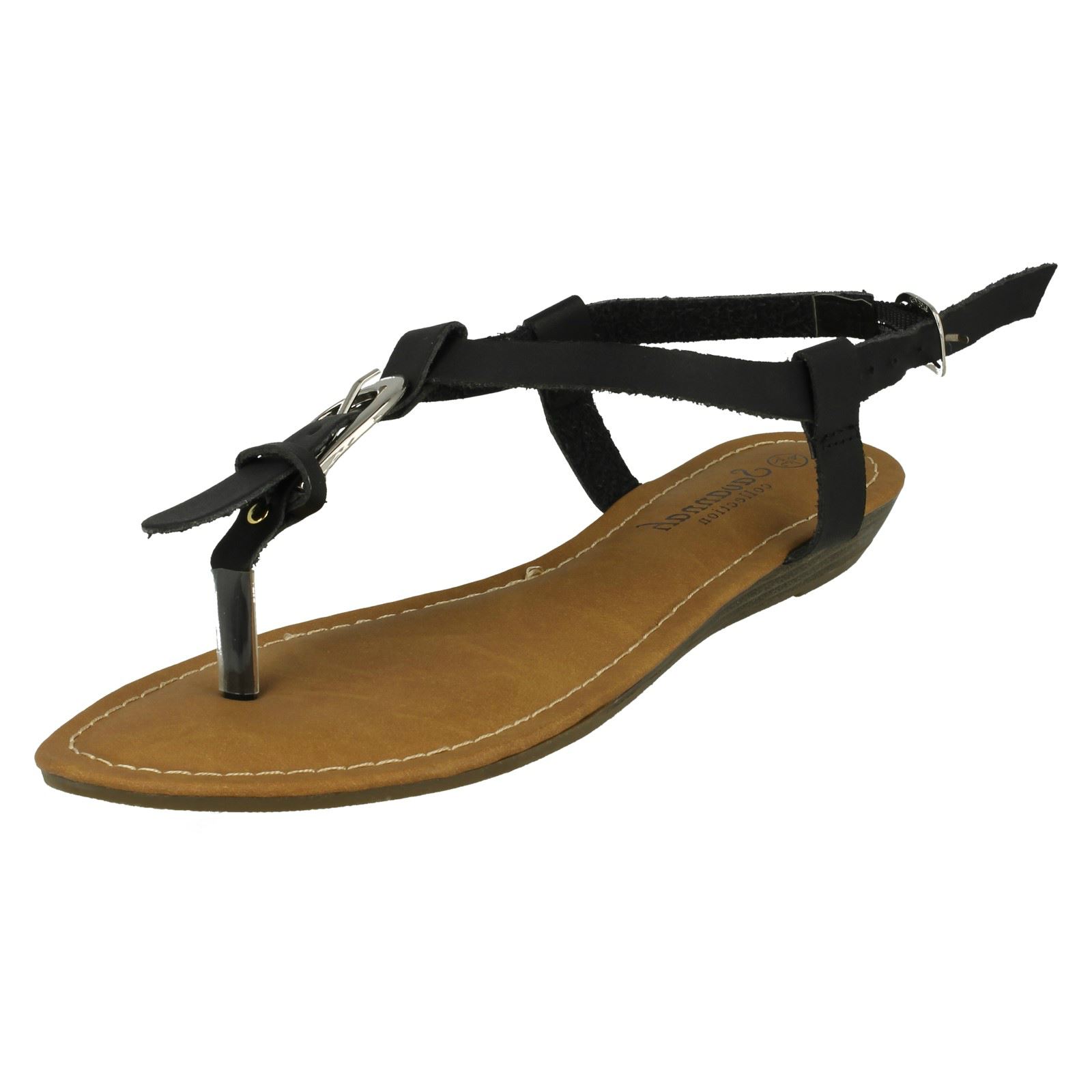 Ladies Savannah Wedge Toe Post 'Sandals' - Picture 2 of 28