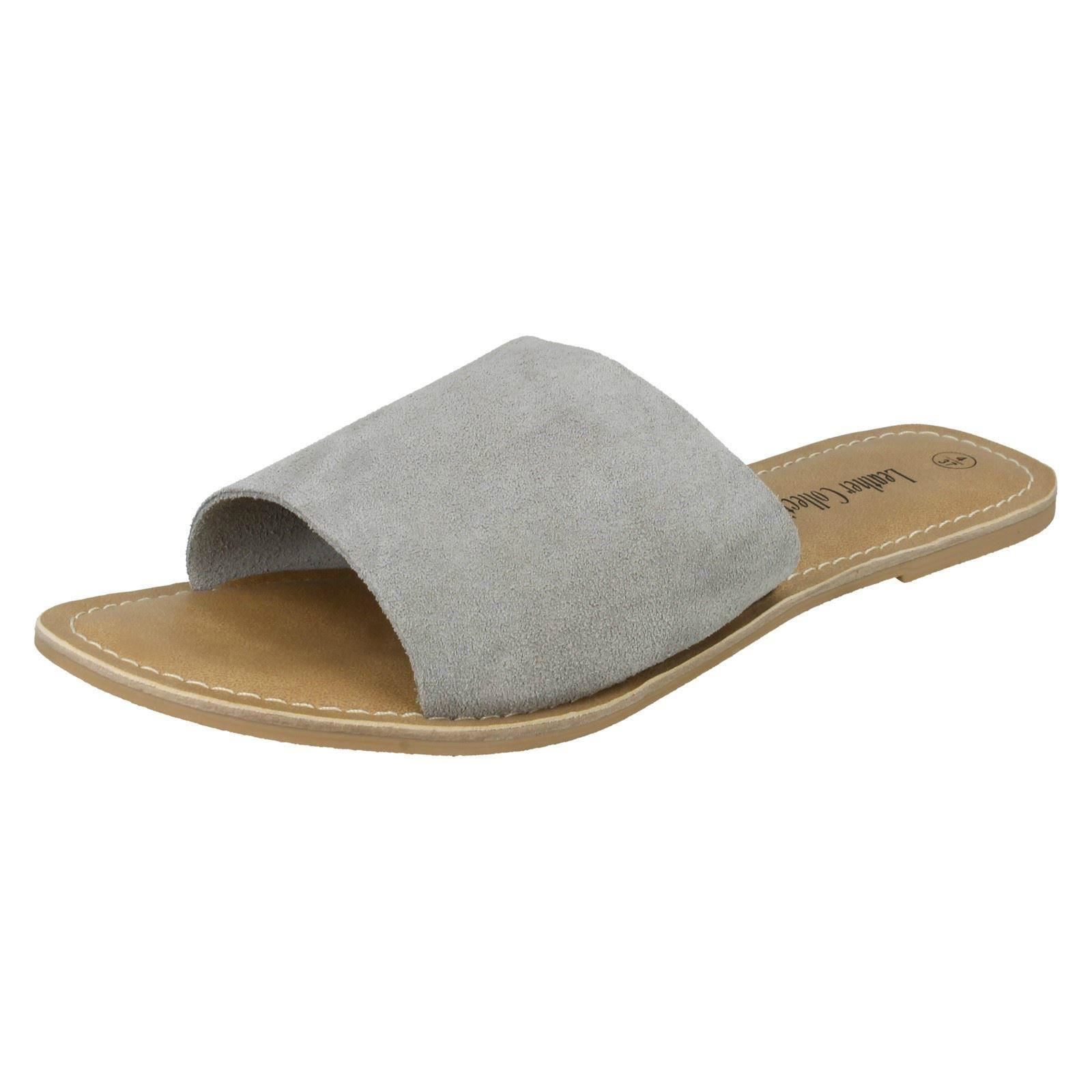 Ladies Leather Collection Suede Mule Sandals - Picture 38 of 55