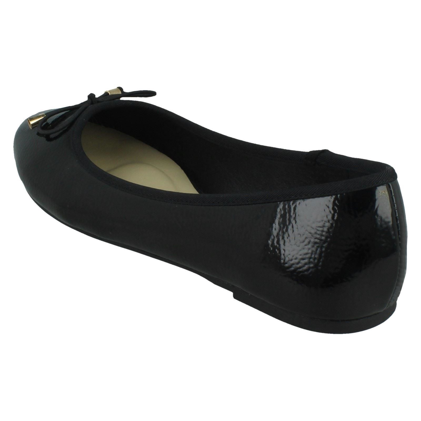 Ladies Spot On Bow Trim Ballerina Shoes - Picture 9 of 37