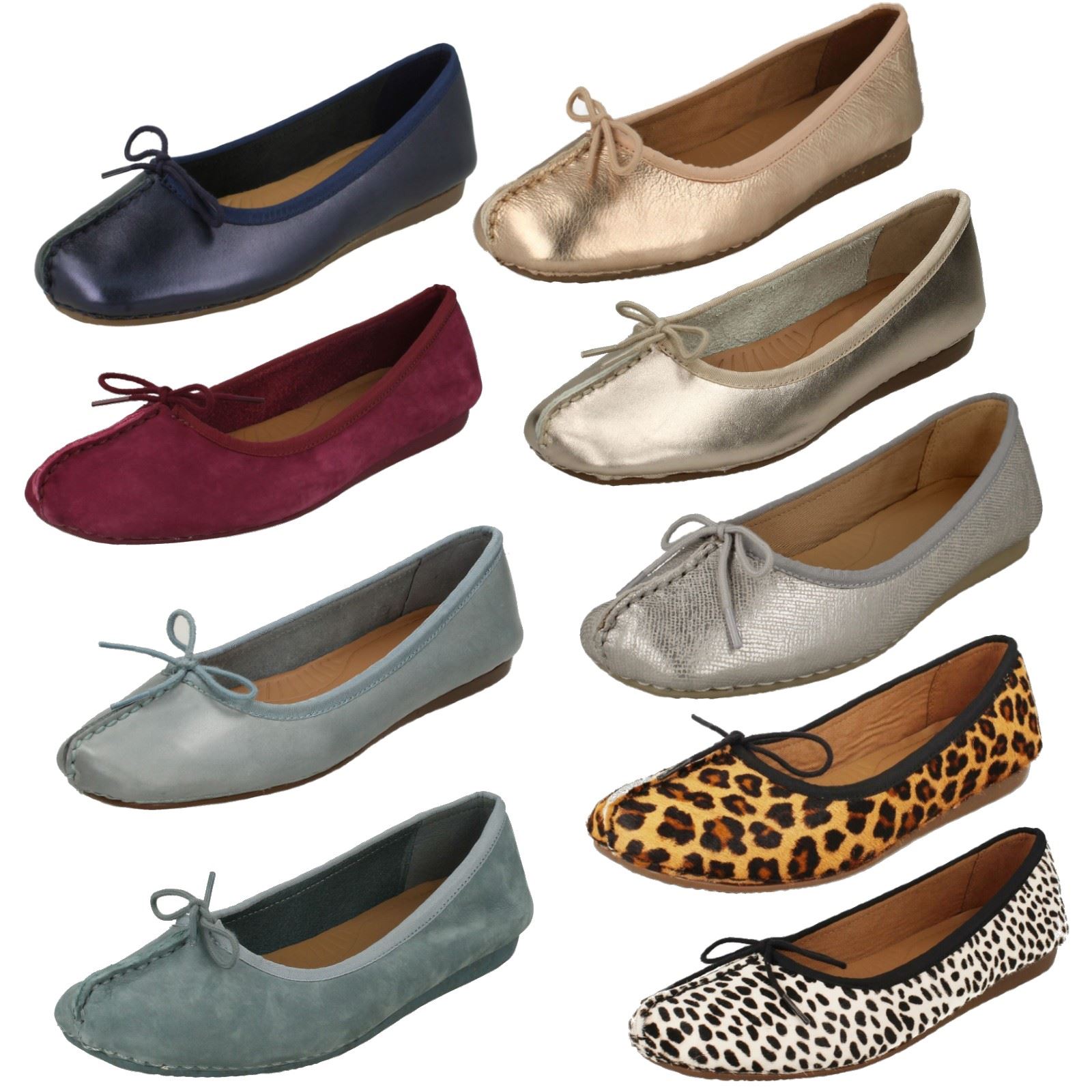 Ladies Unstructured By Clarks Ballerina Flats Freckle Ice 17 | eBay