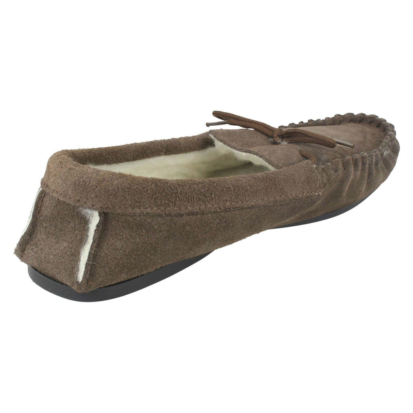 Mens Spot On Vamp Moccasin Fleece Lined Slippers 'Mocc' - Picture 4 of 19