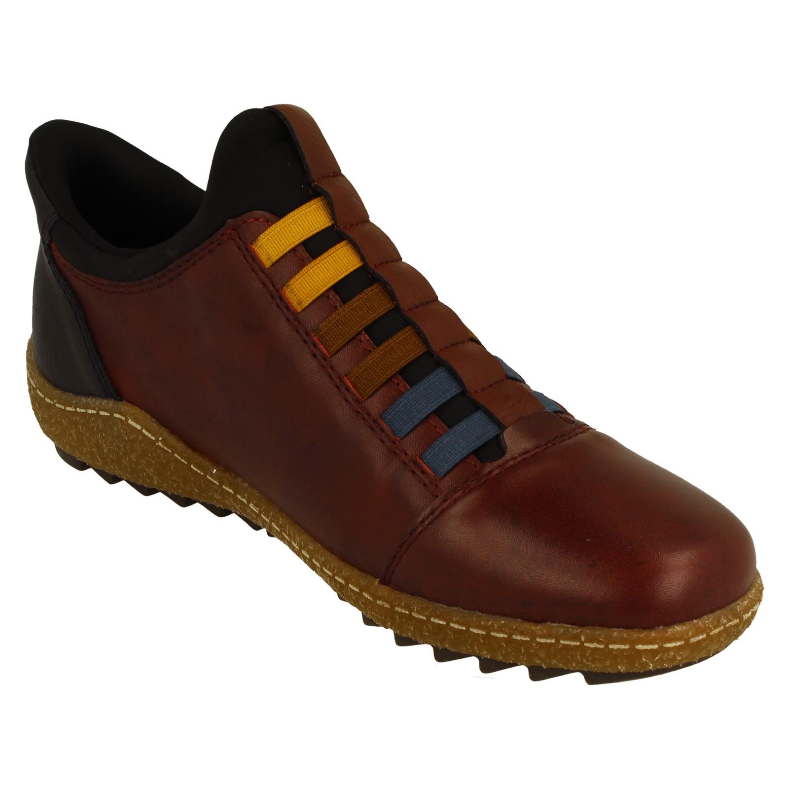 Ladies Rieker Leather Casual Slip On Shoes Ready2Go With Rieker Tex: L7562 - Picture 8 of 10