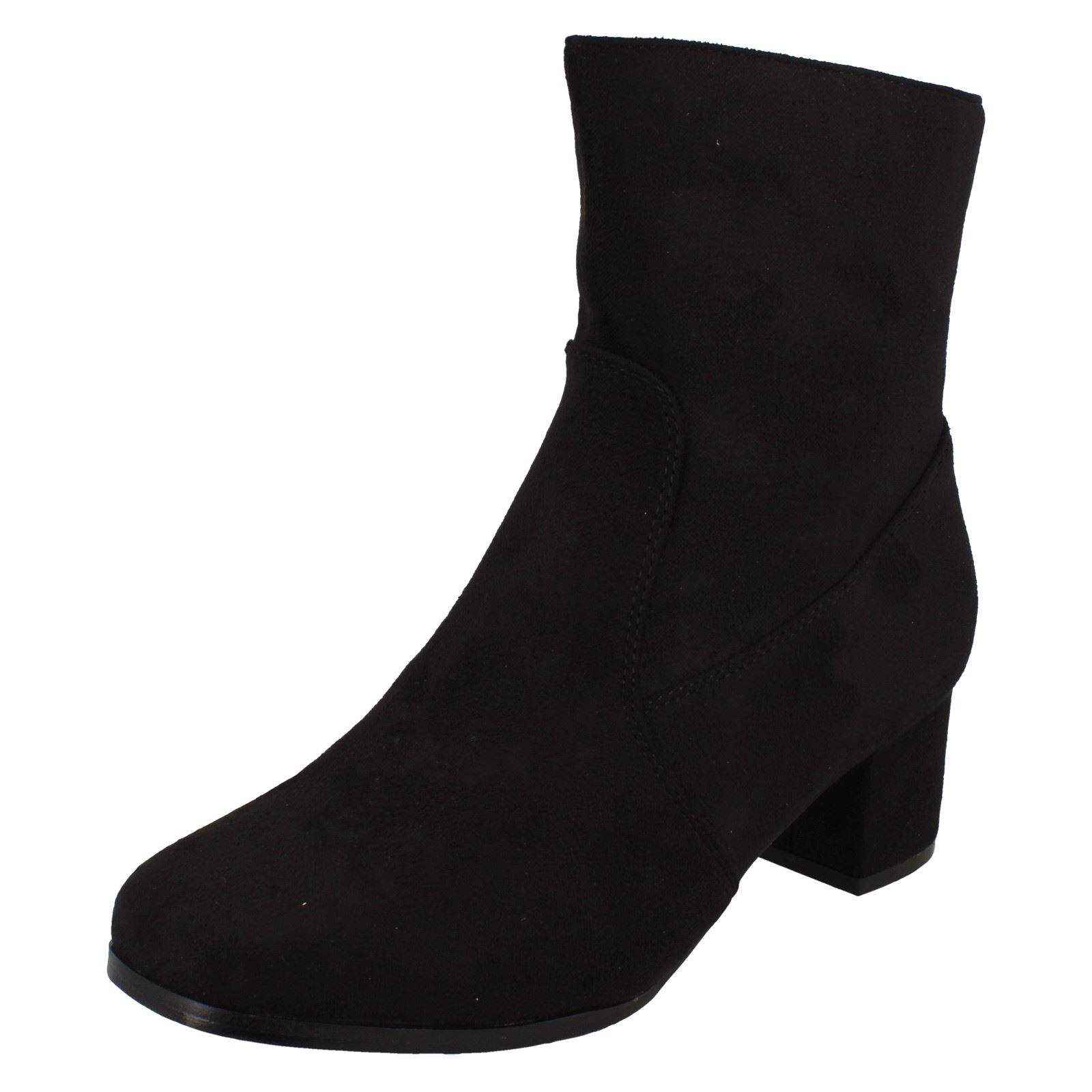 Ladies Spot On Wide Fit Ankle Boots F5R1086 - Picture 2 of 19