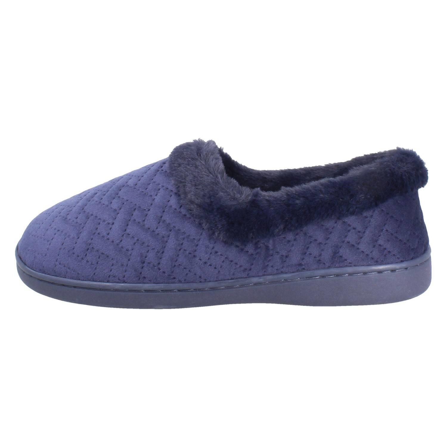 Ladies Clarks Wide Fitting Faux-Fur Woven Quilted Textile Slippers *Twyla Star* - Picture 12 of 19