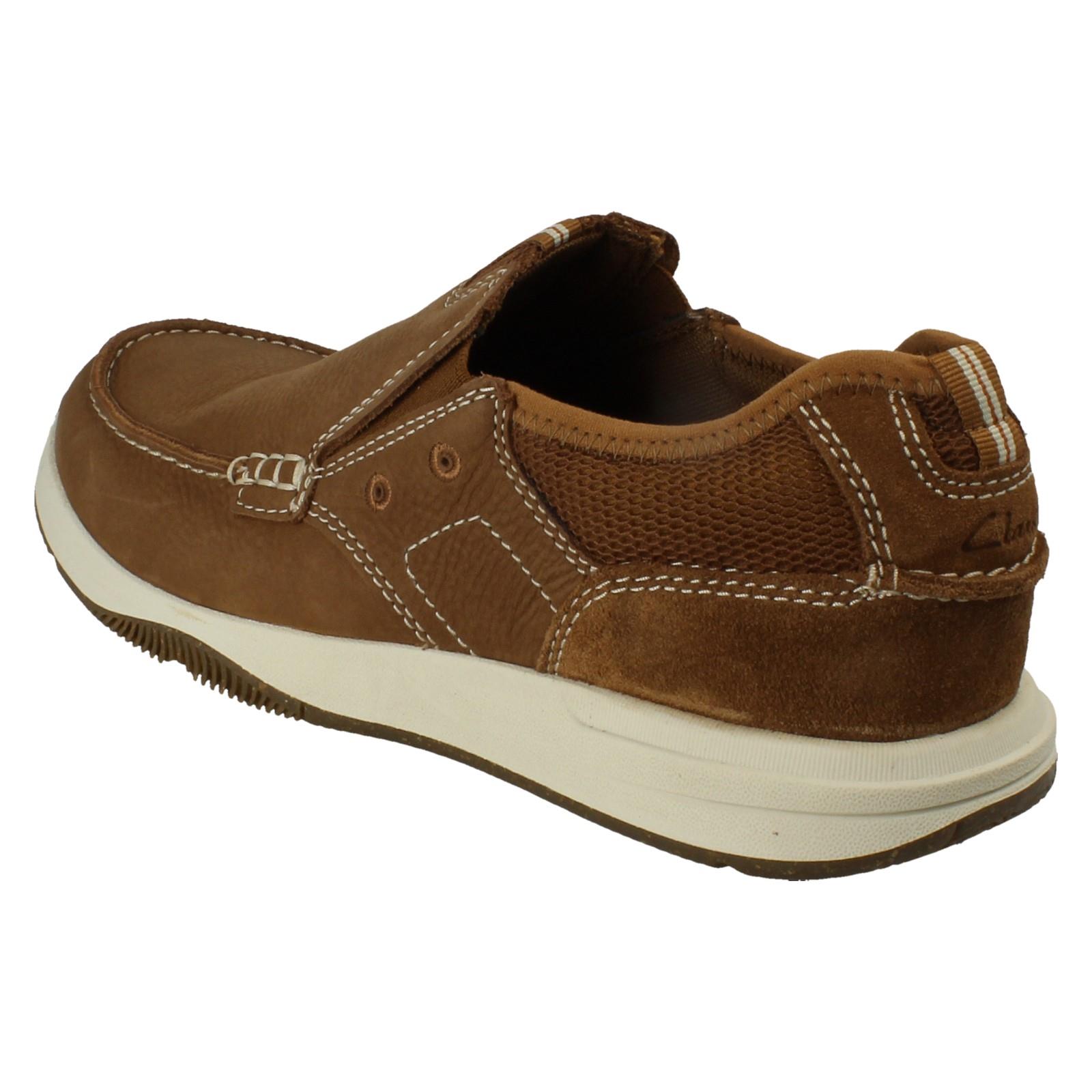 Mens Clarks Wide Fit Leather Slip On Casual Comfort Boat Shoes, Sailview Step - Picture 4 of 10