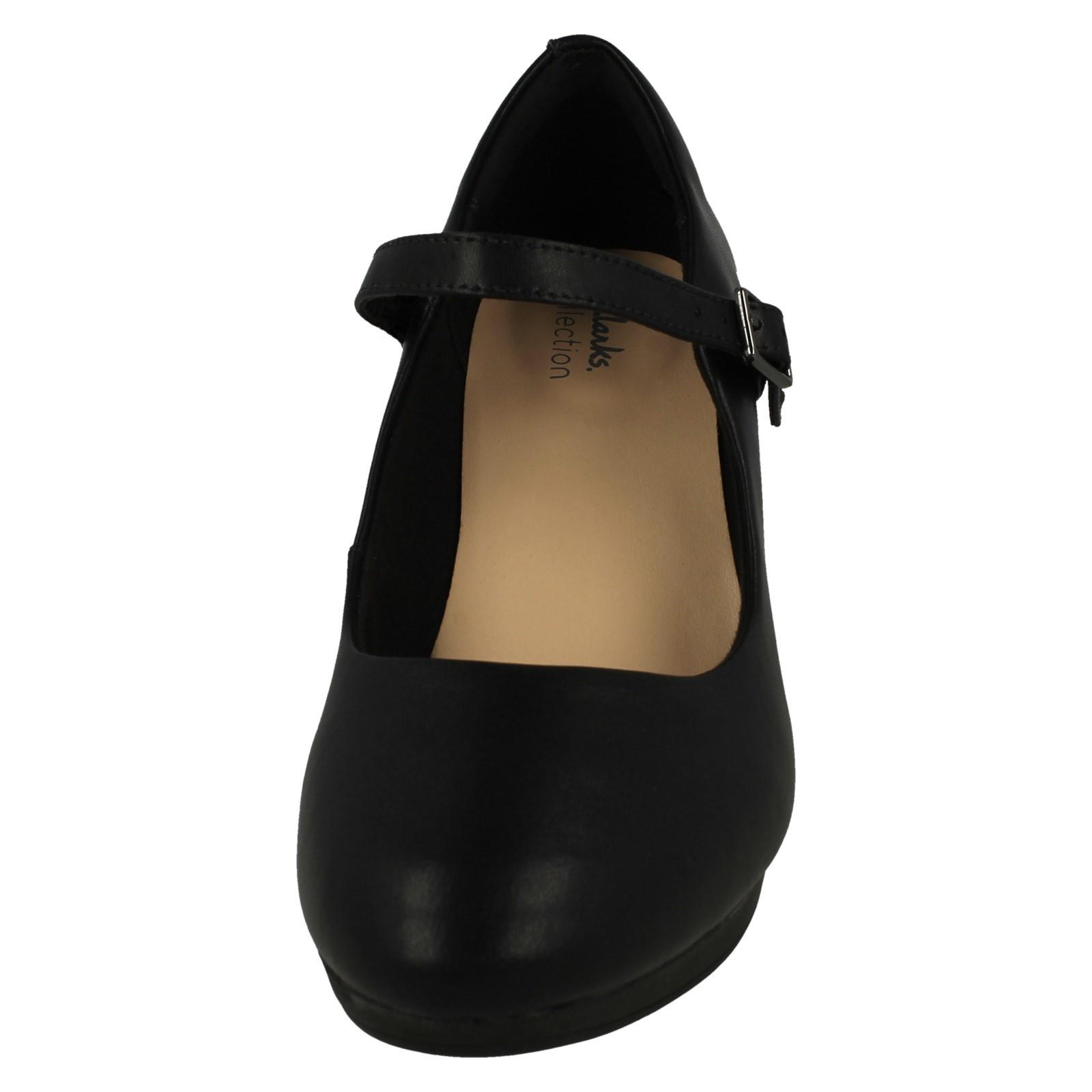 Damas Clarks Elegantes Tacones de Plataforma Mary Jane Estilo Corte Zapatos Ambyr Brillo - Imagen 9 de 10