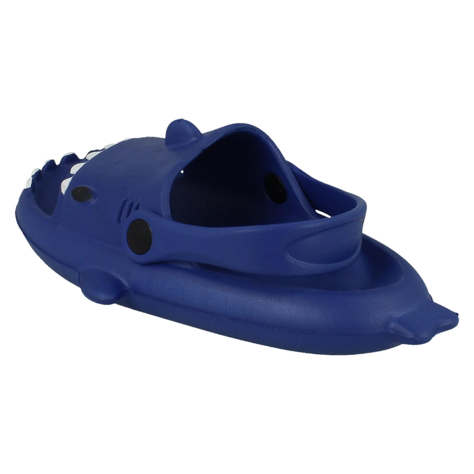 'Childrens Spot On' Cute Shark Detailed Summer Clogs - N0R076 - Picture 5 of 28