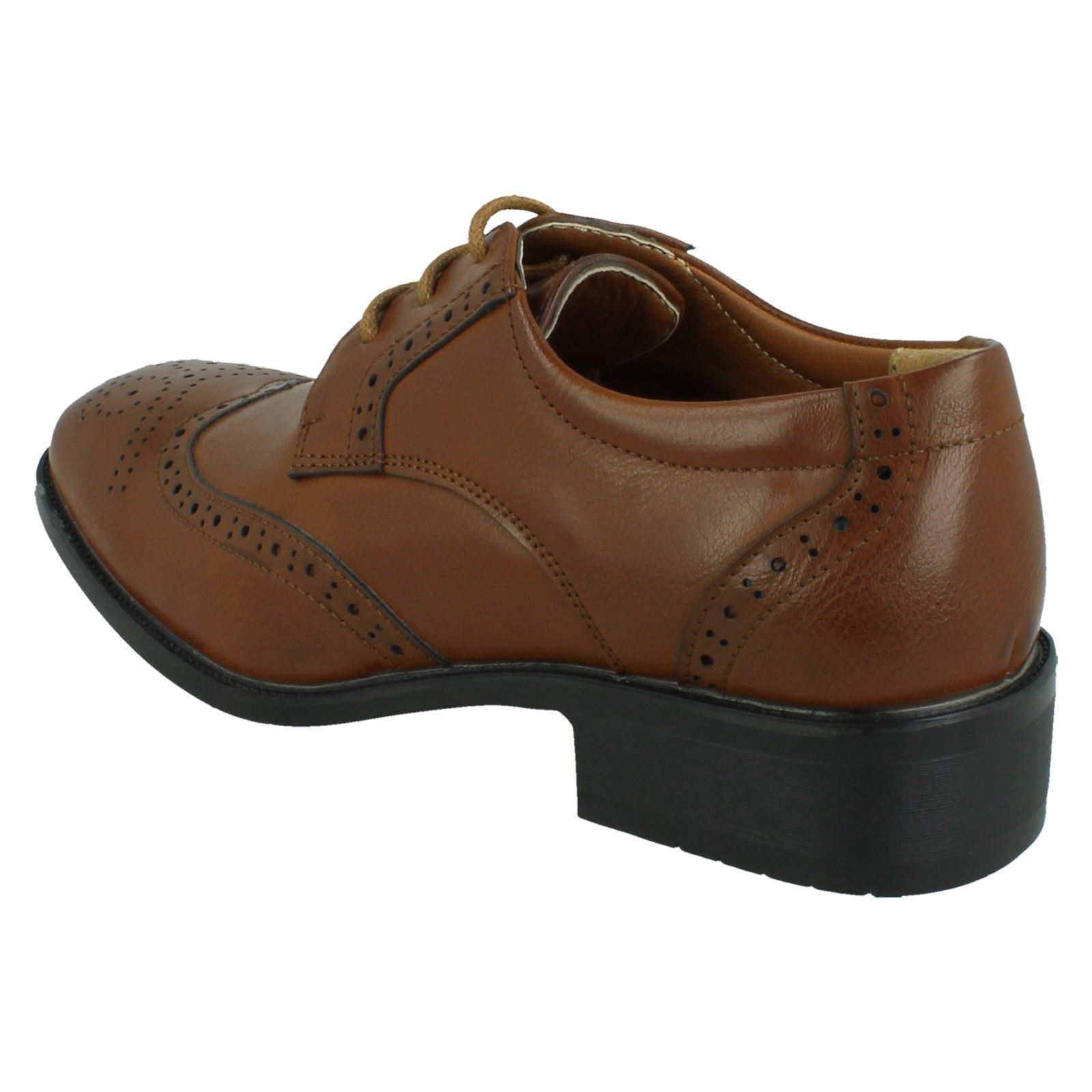 Boys Spot On Low Heel Lace Up Brogue School Shoes N1R156 - Picture 15 of 19