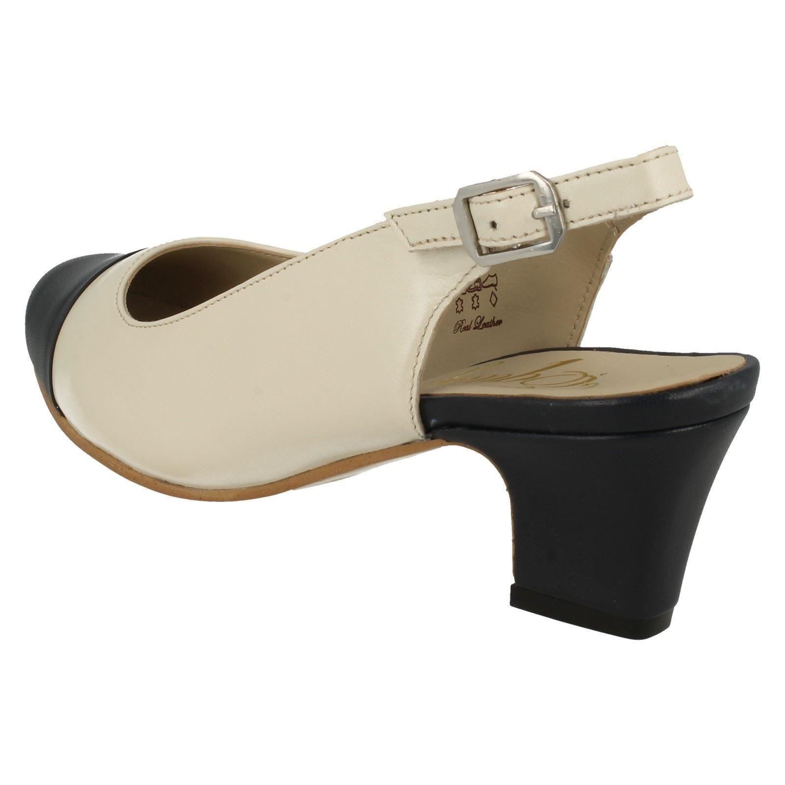 Details about / CONNIE LADIES BUCKLE STRAP SLINGBACK TOE CAP BLOCK MID HEEL SANDALS E FIT EQUITY