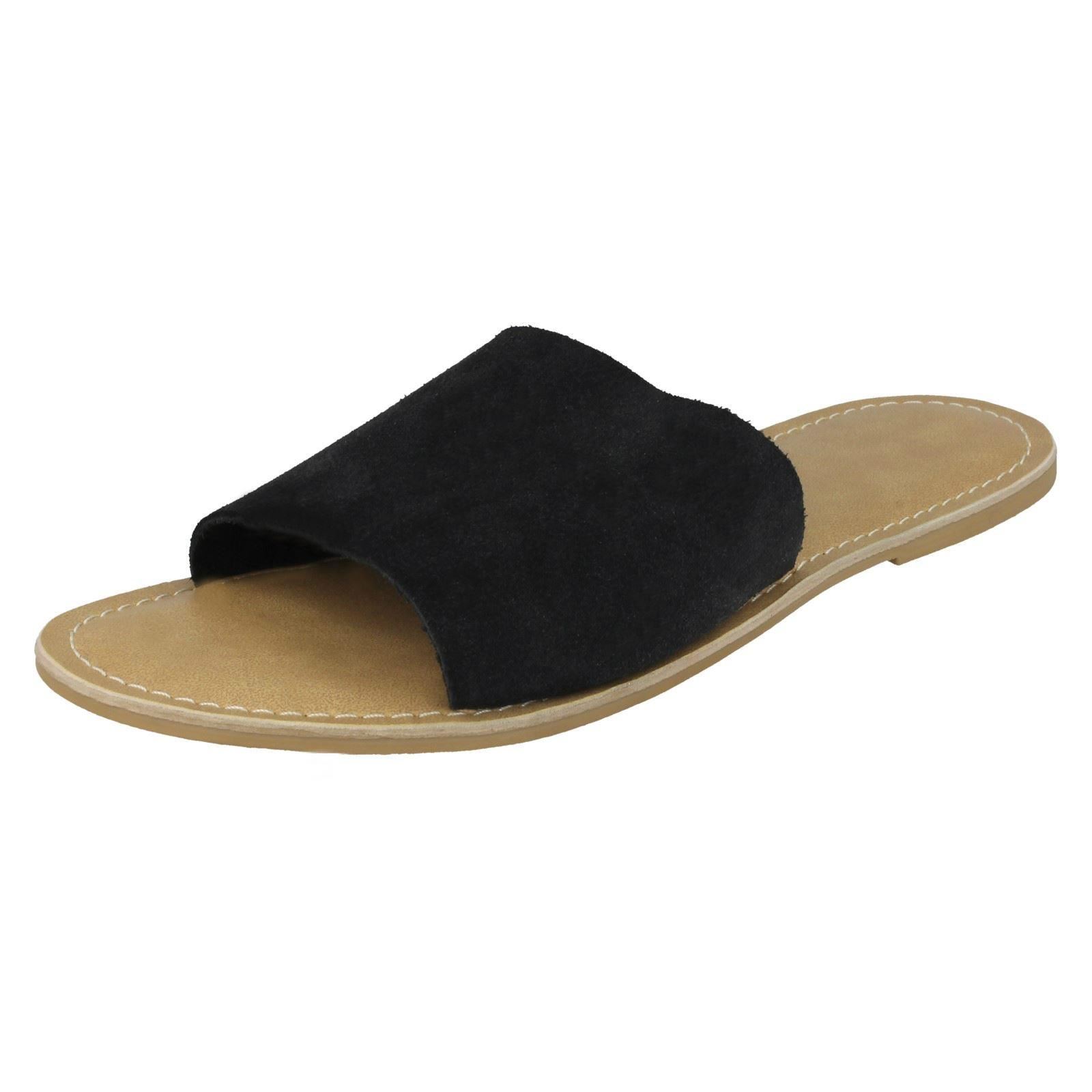 Ladies Leather Collection Suede Mule Sandals - Picture 2 of 55