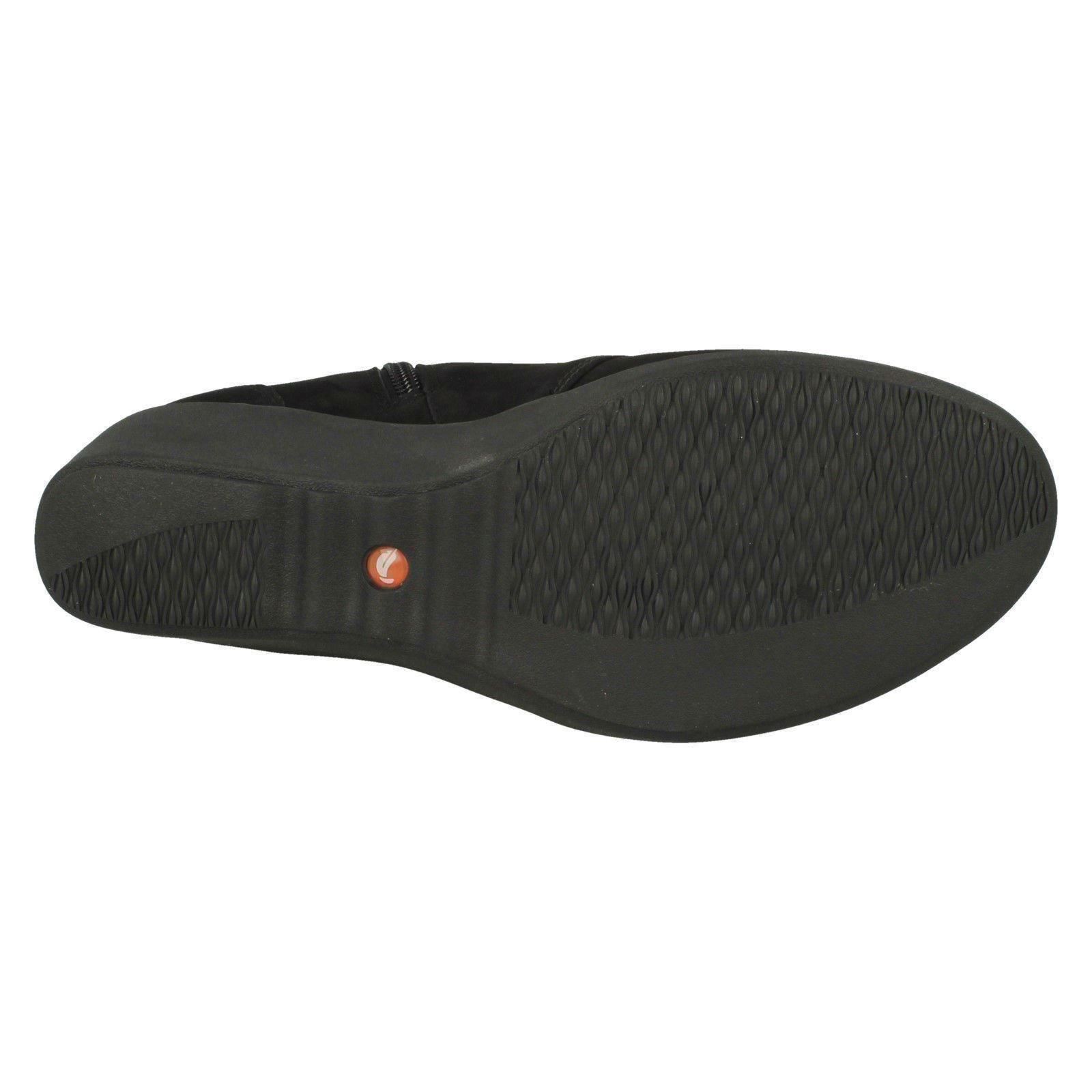 Clarks Damas Tacón Tacón Tacón Bajo Cuña botín-un tallara Eva d98336 Clarks Damas Tacón Tacón Tacón Bajo Cuña botín-un tallara Eva d98336