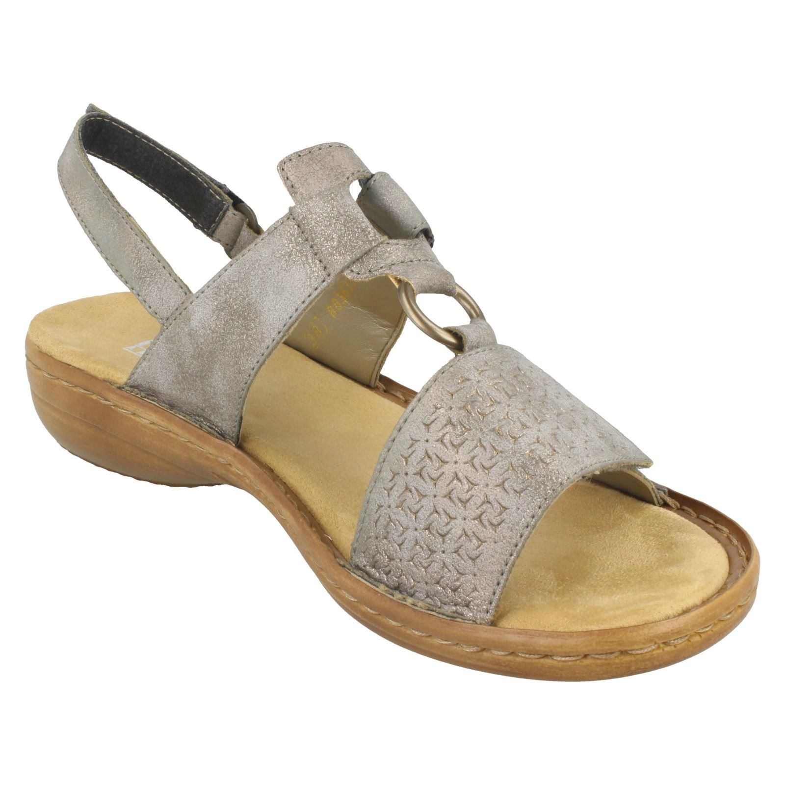 Open Ladies Toe Rieker 60887 Sandals Grey vFq5F6