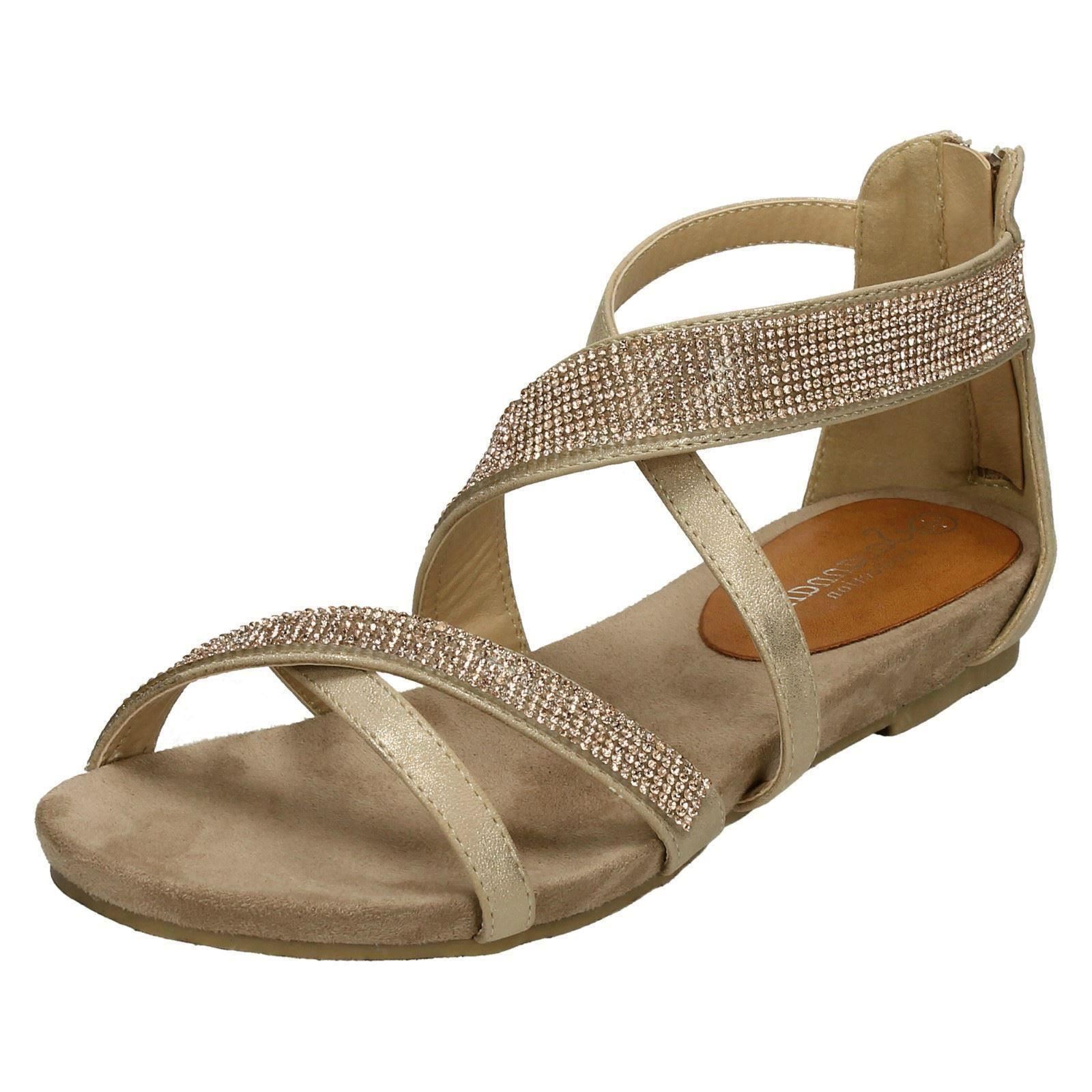 Savannah Damen-Sandalen niedriger Keilabsatz – Diamanten X-Riemen - Bild 11 von 28