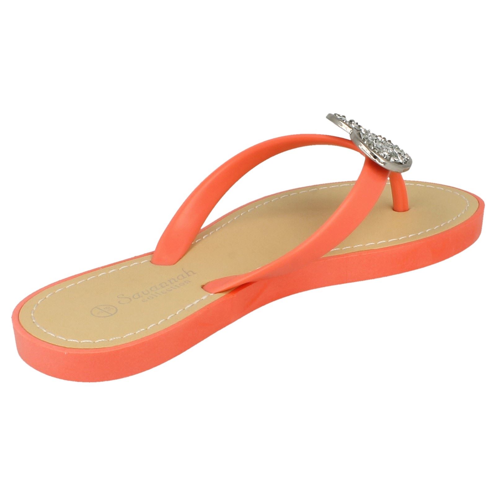 Chanclas elegantes sin cordones con detalles brillantes del corazón para damas Savannah F0R816 - Imagen 15 de 37