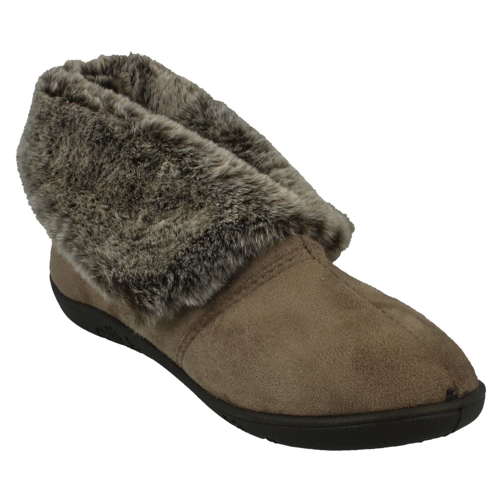 Ladies Padders Faux Fur Cuffed Slippers 'Esme' - Picture 37 of 37