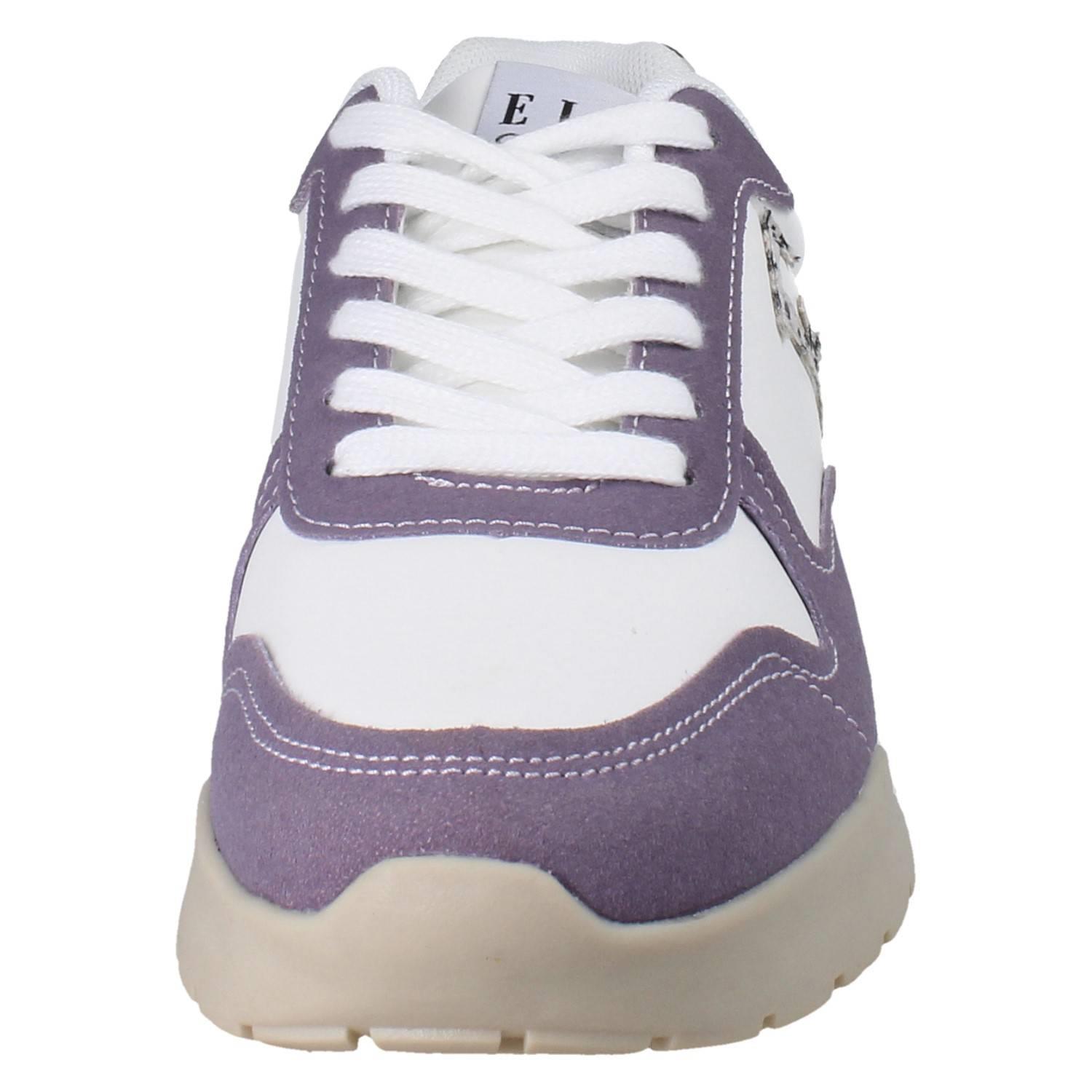 Zapatillas deportivas informales con cordones para dama Elle con detalles de leopardo *F7287* - Imagen 9 de 10