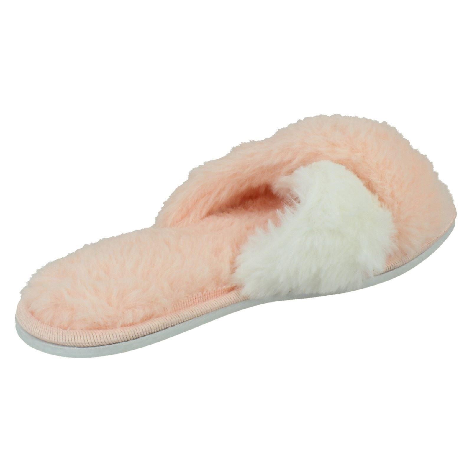 Girls Spot On Fluffy Mule Slippers - Picture 6 of 19